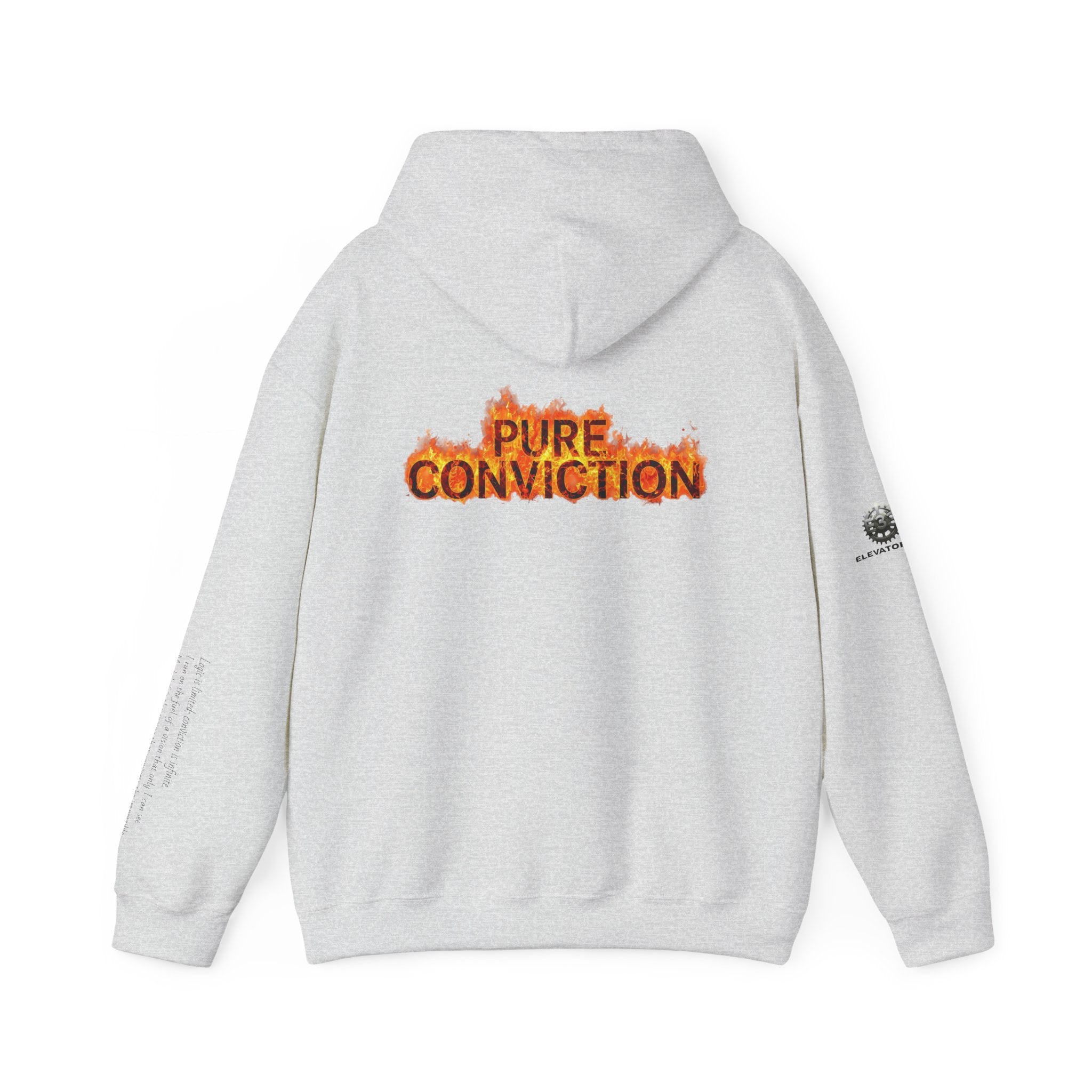 "Pure Conviction" Hoodie  - Sleeve Print Affirmation