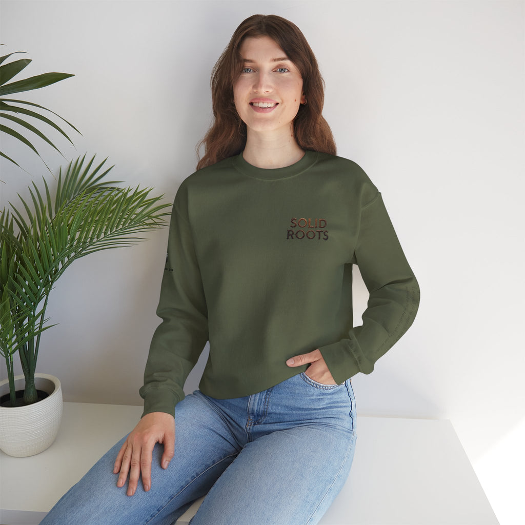 "Solid Roots" Crewneck - Heavyweight Sleeve Print Sweatshirt