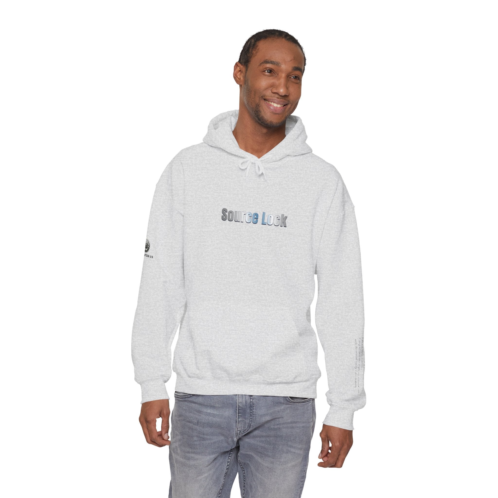 “Source Lock” Hoodie Sweatshirt- Sleeve Print Affirmation