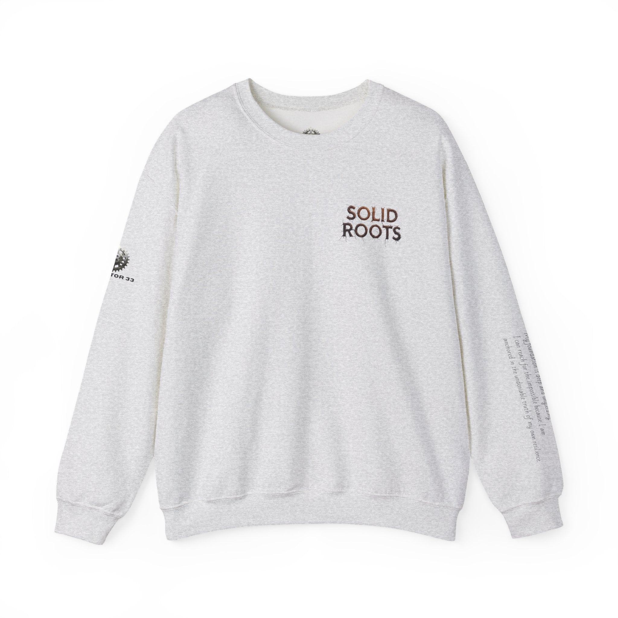 "Solid Roots" Crewneck - Heavyweight Sleeve Print Sweatshirt