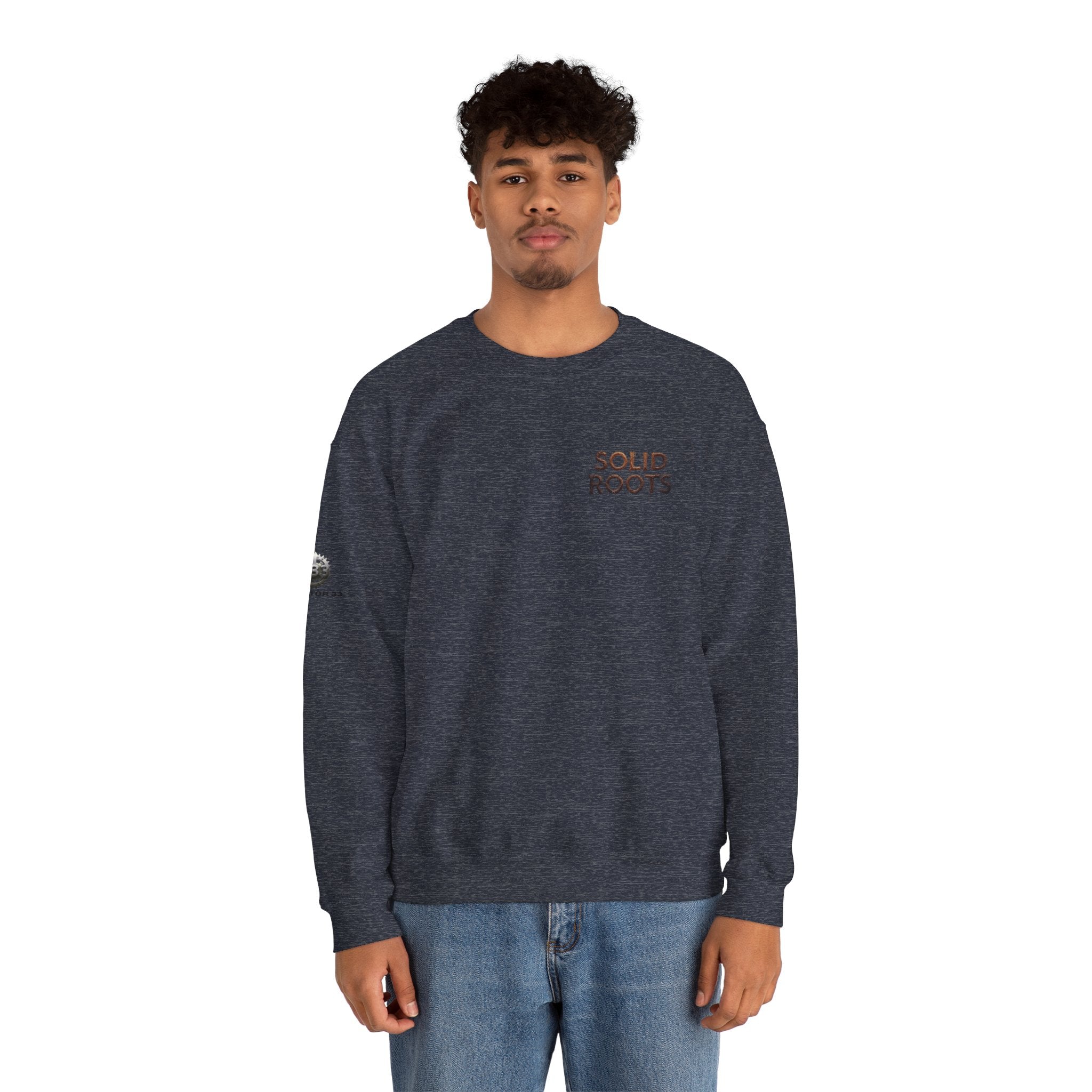 "Solid Roots" Crewneck - Heavyweight Sleeve Print Sweatshirt