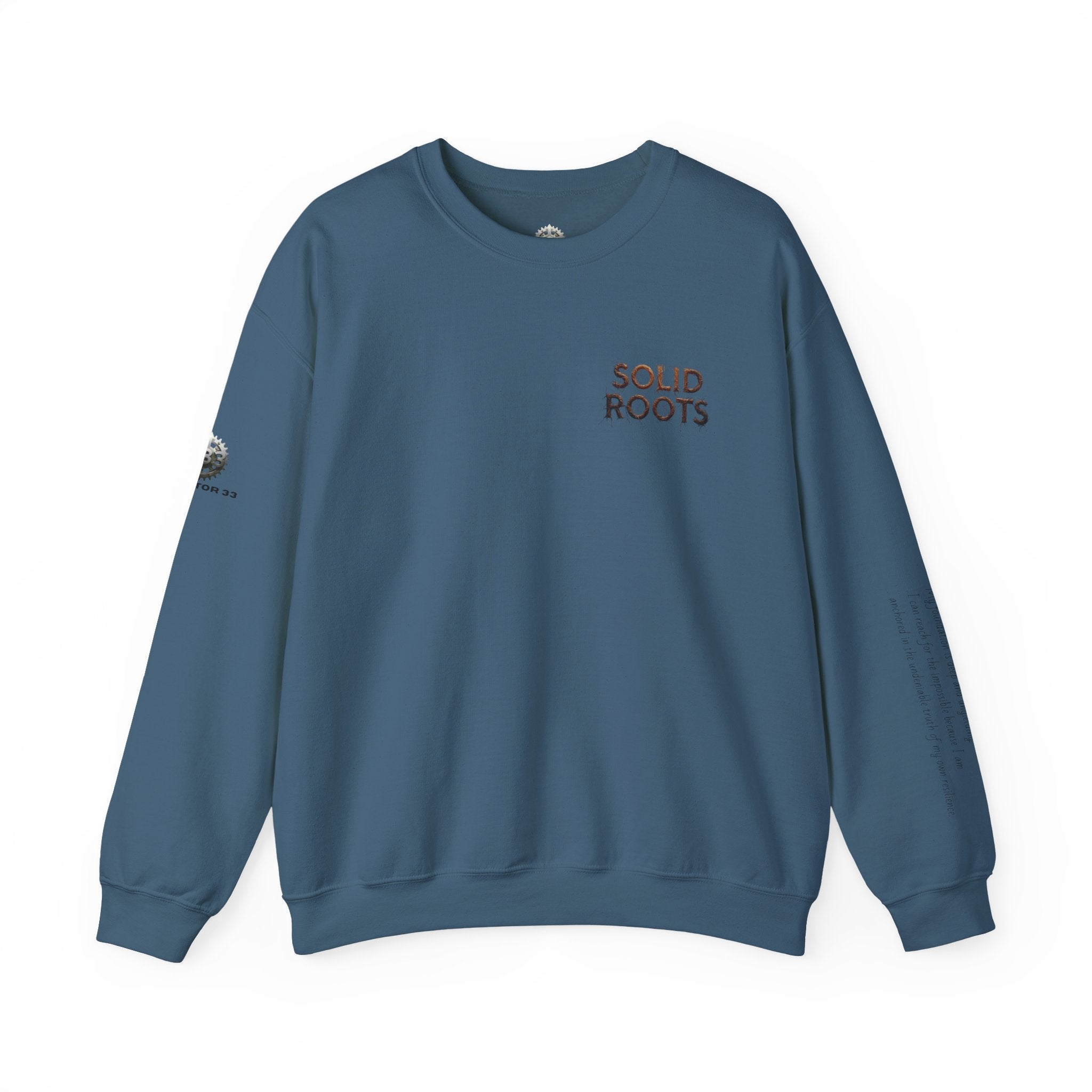 "Solid Roots" Crewneck - Heavyweight Sleeve Print Sweatshirt