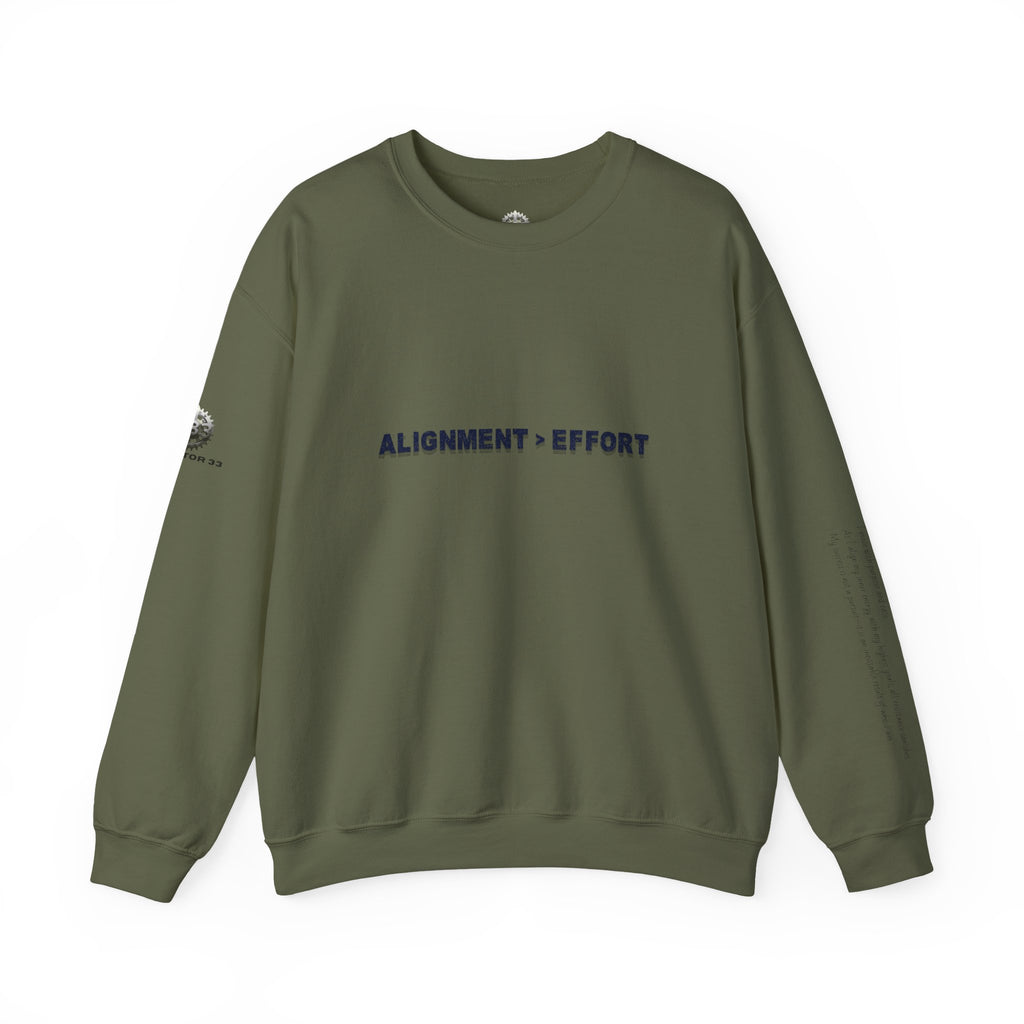 “Alignment > Effort” Crewneck Sweatshirt- Sleeve Print Affirmation