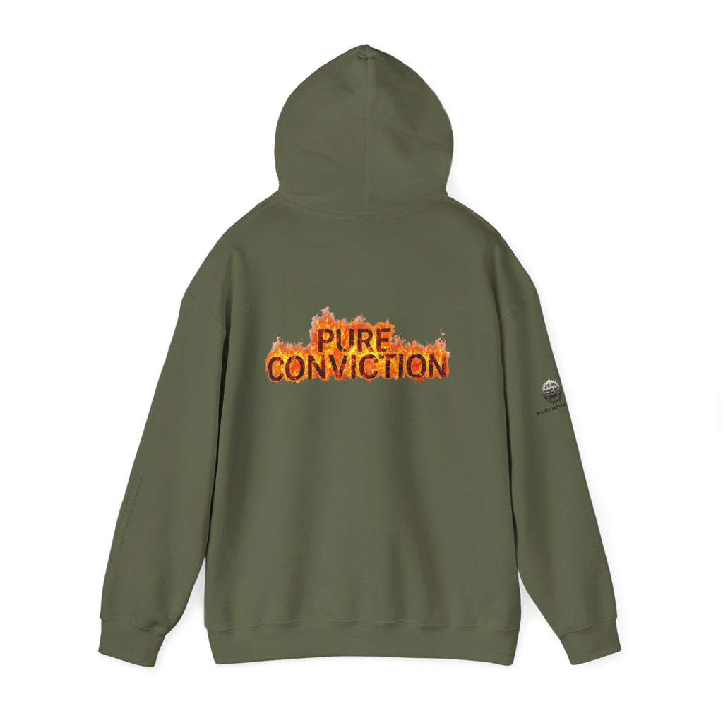 "Pure Conviction" Hoodie  - Sleeve Print Affirmation