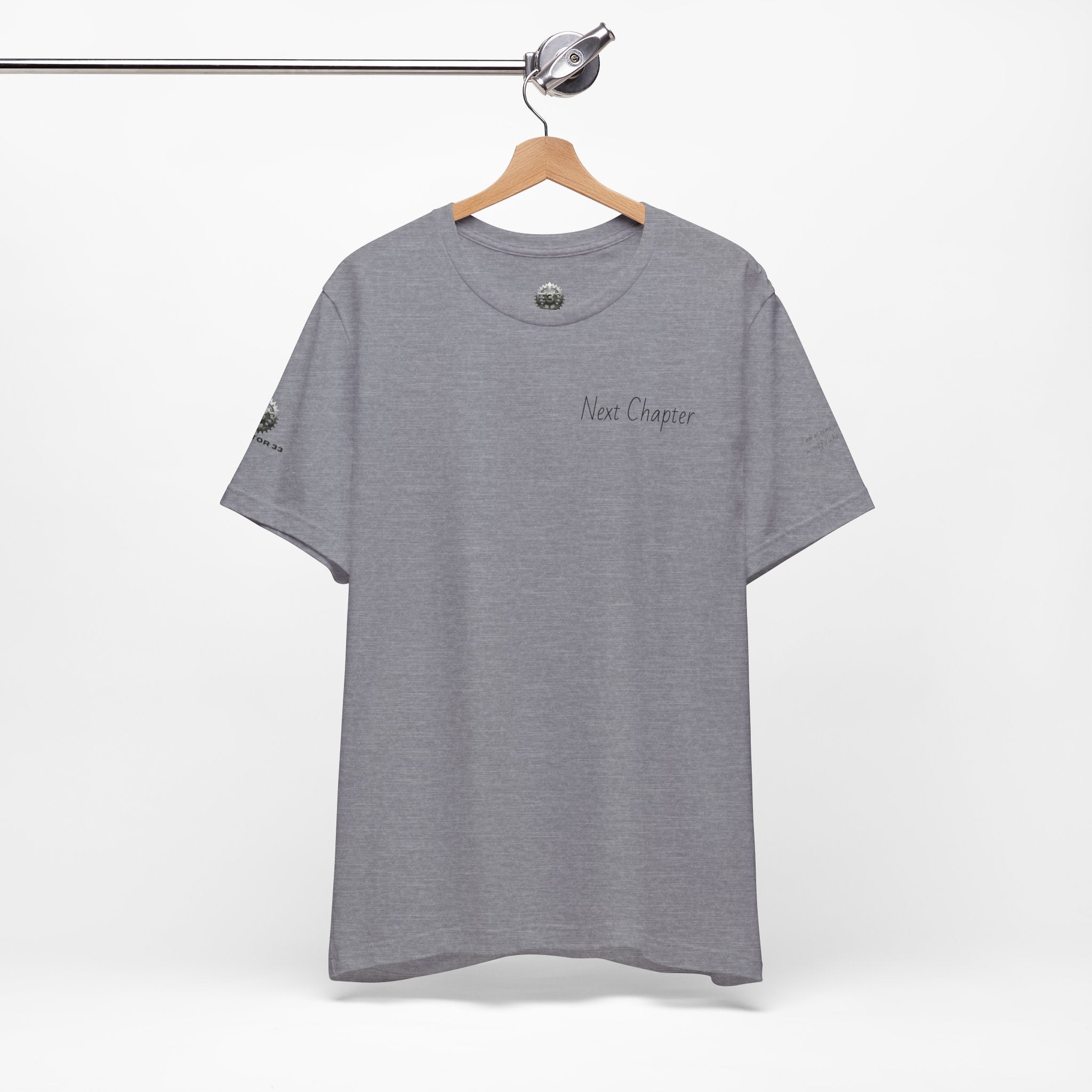 Next Chapter affirmation tee | Graphic open book back, inspirational sleeve text