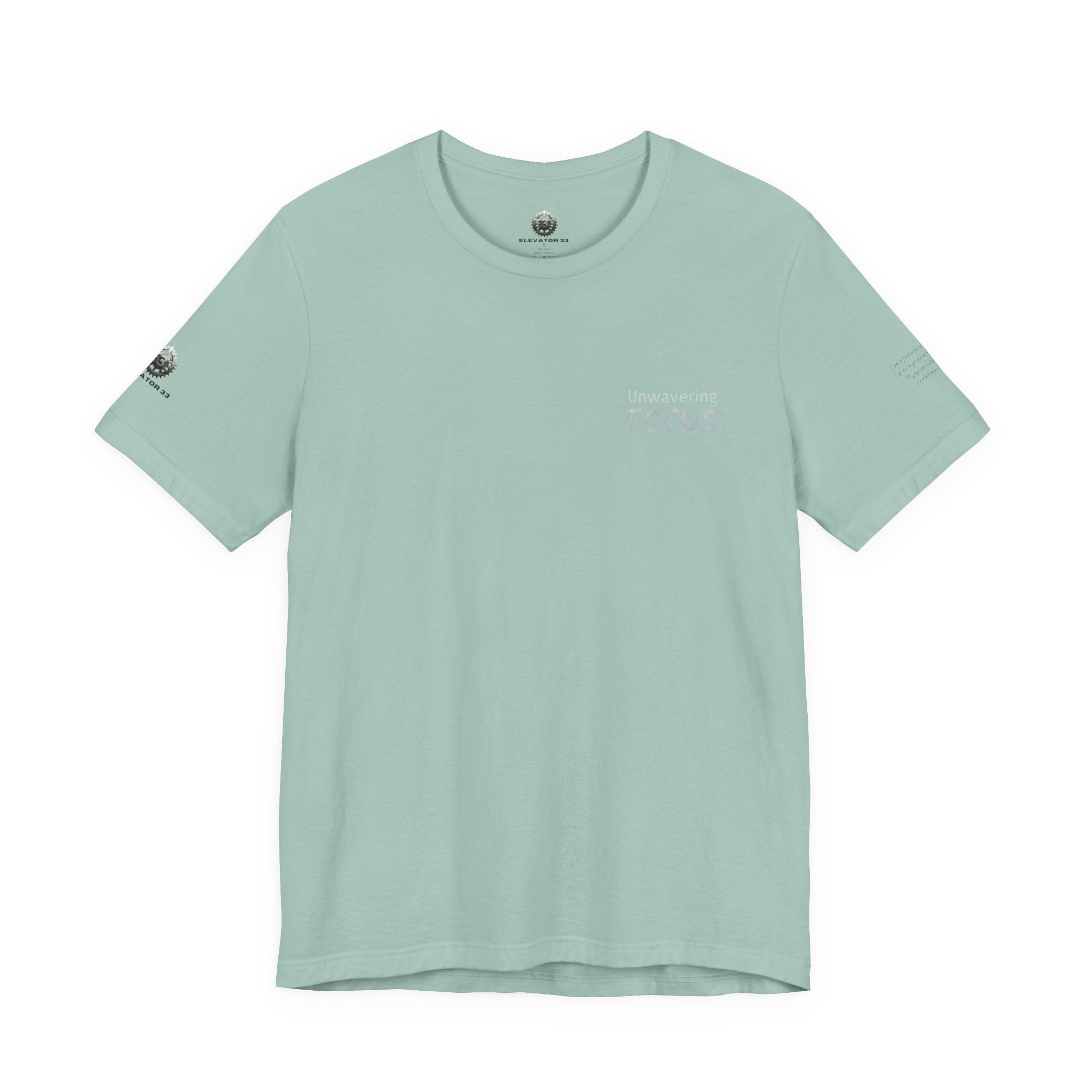 Unwavering Focus Tee — Affirmation Sleeve Graphic T-Shirt