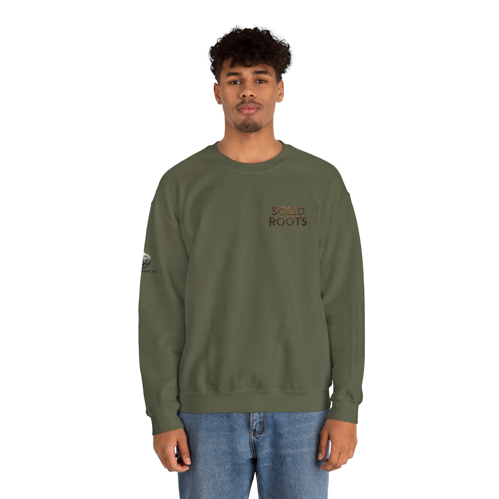 "Solid Roots" Crewneck - Heavyweight Sleeve Print Sweatshirt
