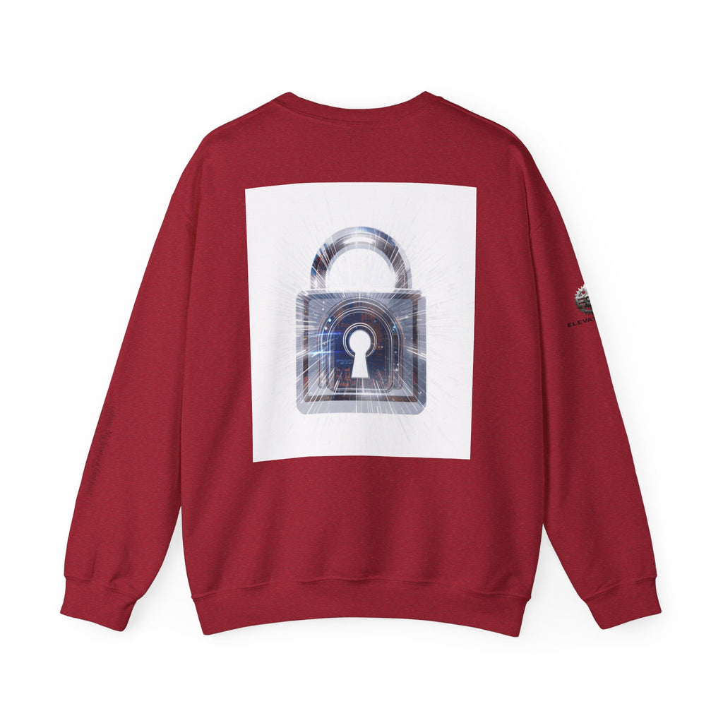“Source Lock” Crewneck Sweatshirt- Sleeve Print Affirmation