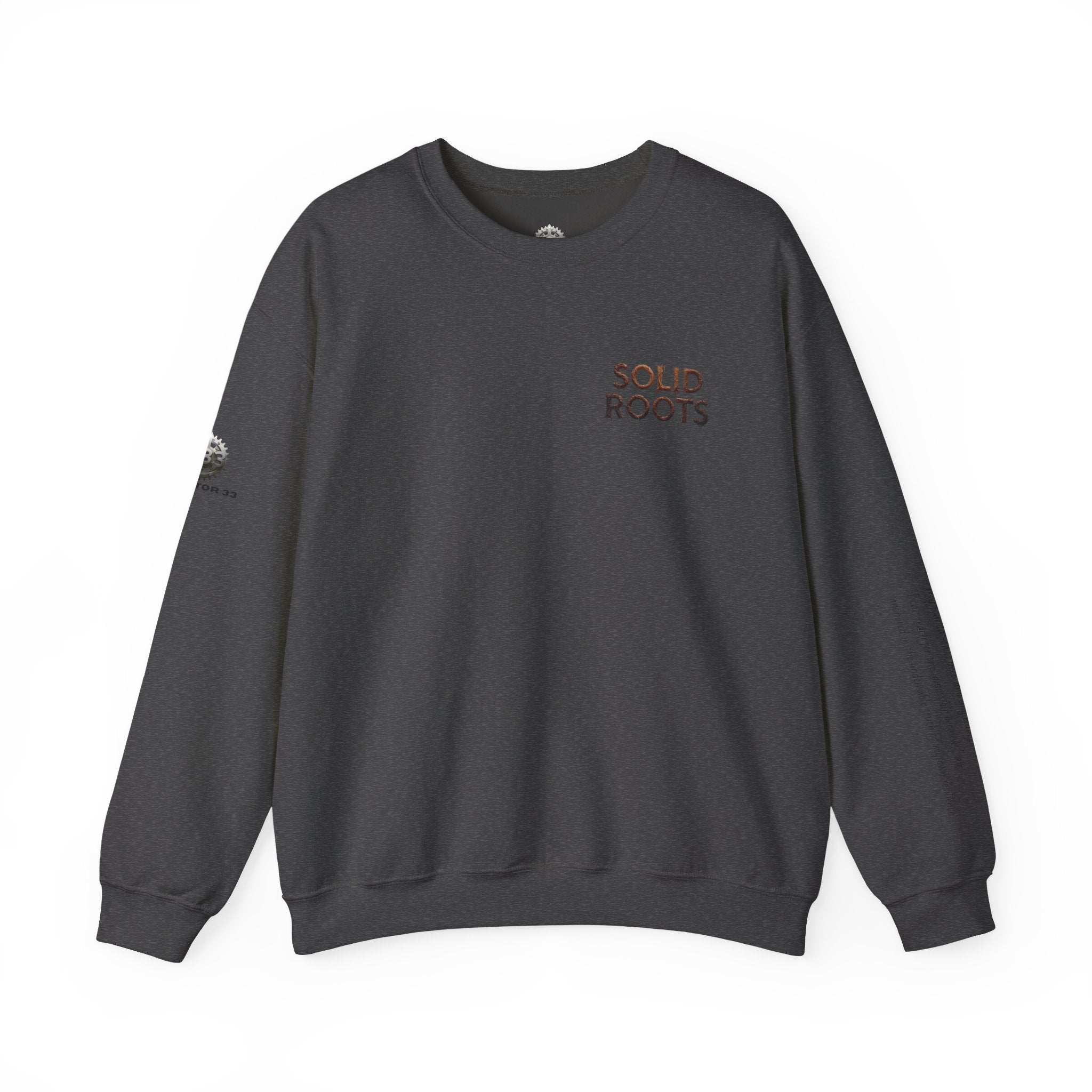 "Solid Roots" Crewneck - Heavyweight Sleeve Print Sweatshirt
