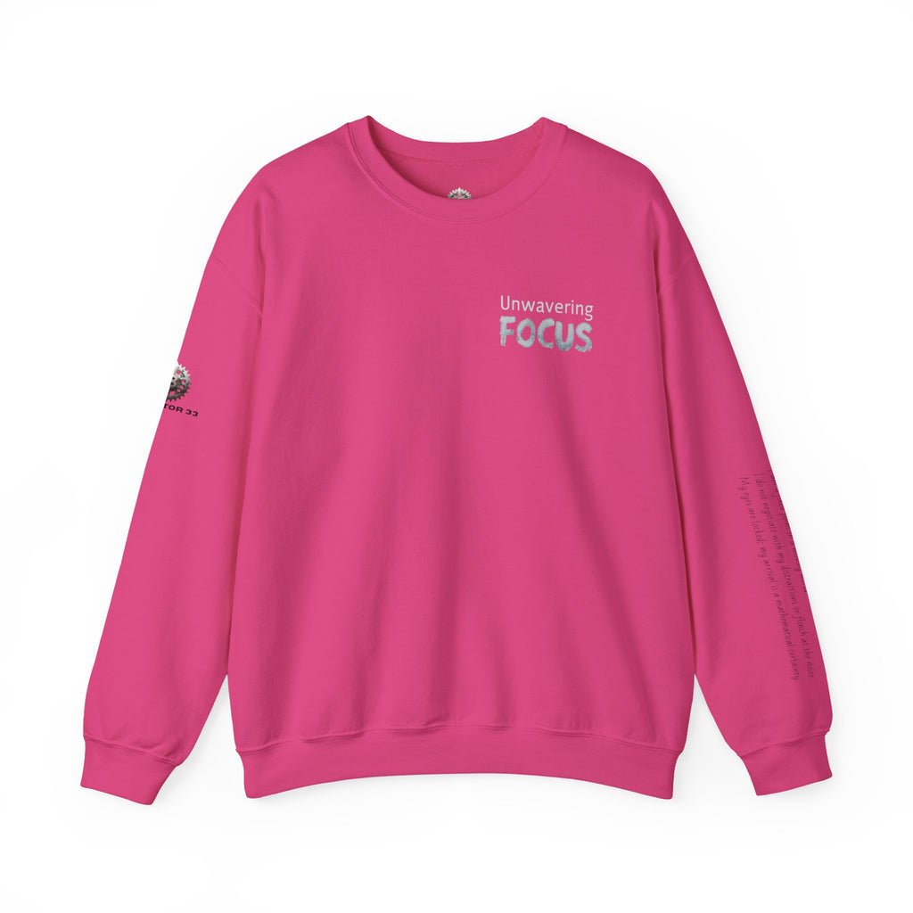 “Unwavering Focus” Crewneck Sweatshirt- Sleeve Print Affirmation
