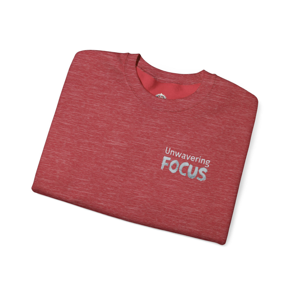 “Unwavering Focus” Crewneck Sweatshirt- Sleeve Print Affirmation