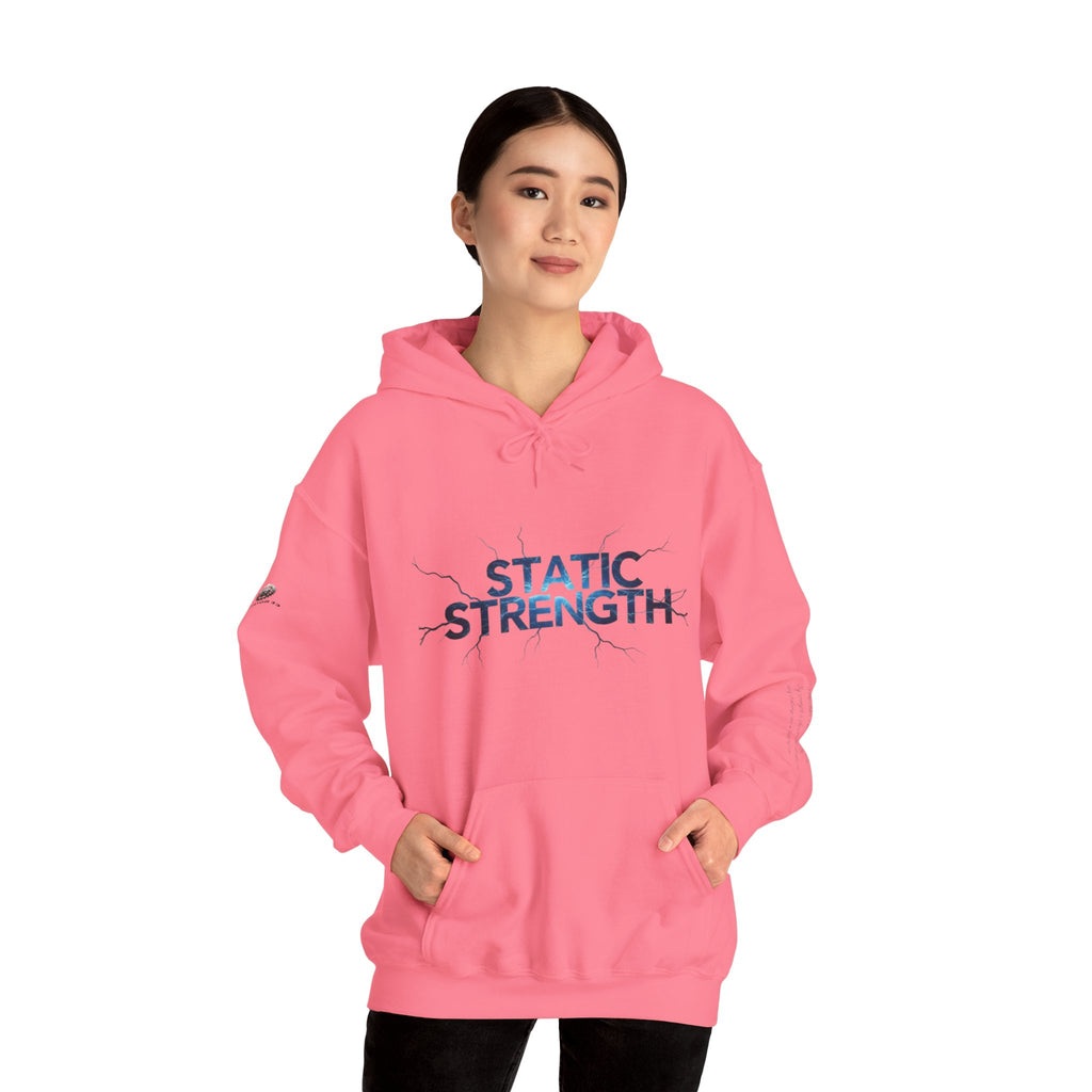 “Static Strength” Hoodie Sweatshirt- Sleeve Print Affirmation