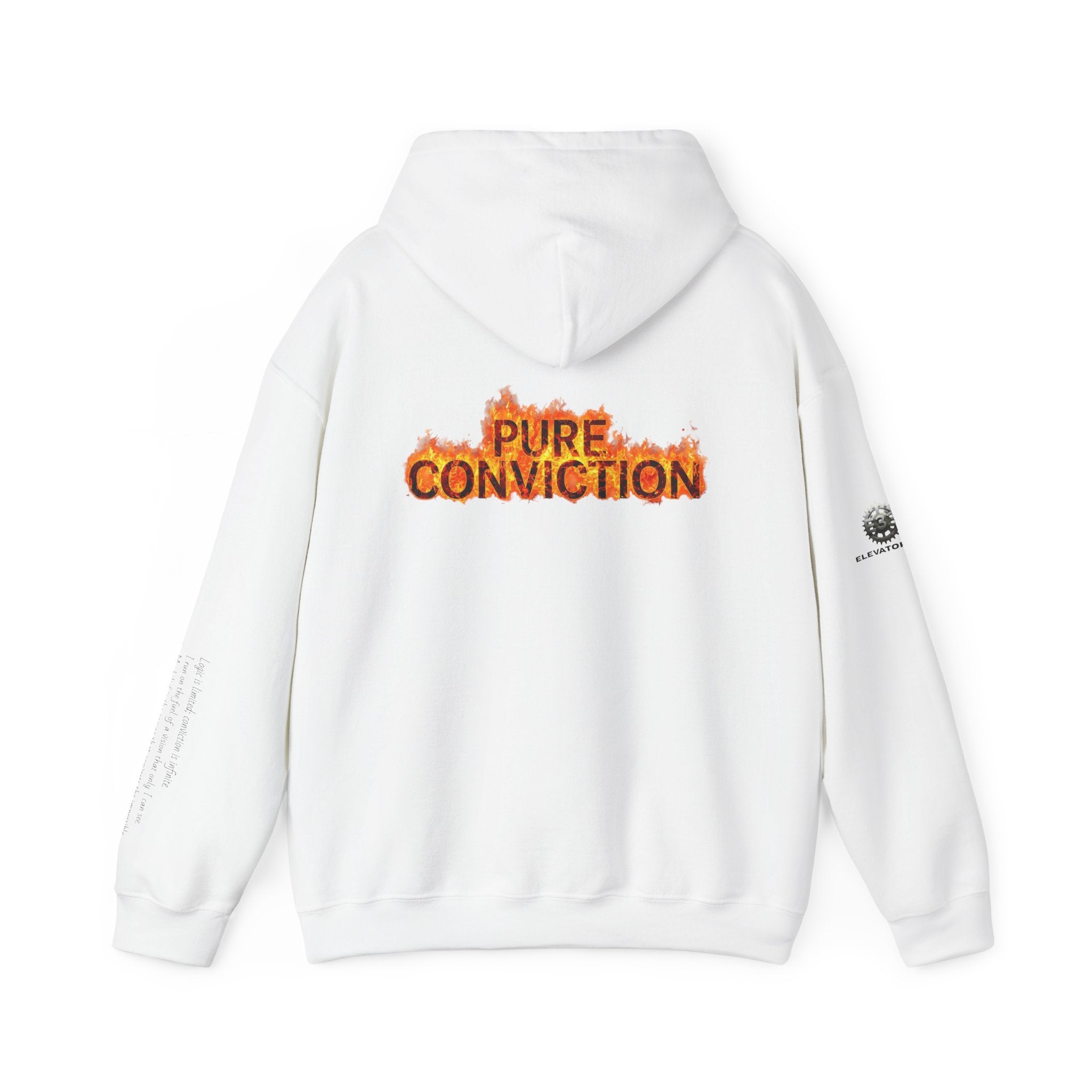"Pure Conviction" Hoodie  - Sleeve Print Affirmation