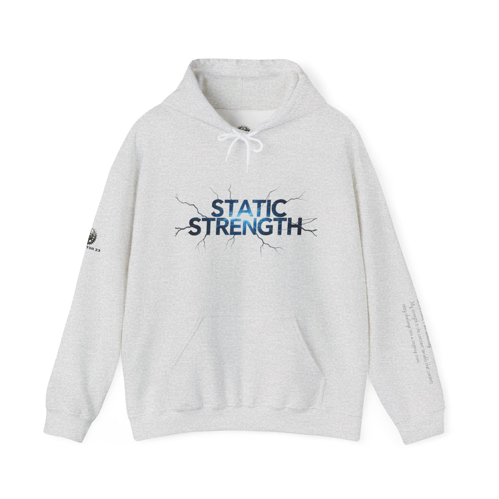 “Static Strength” Hoodie Sweatshirt- Sleeve Print Affirmation