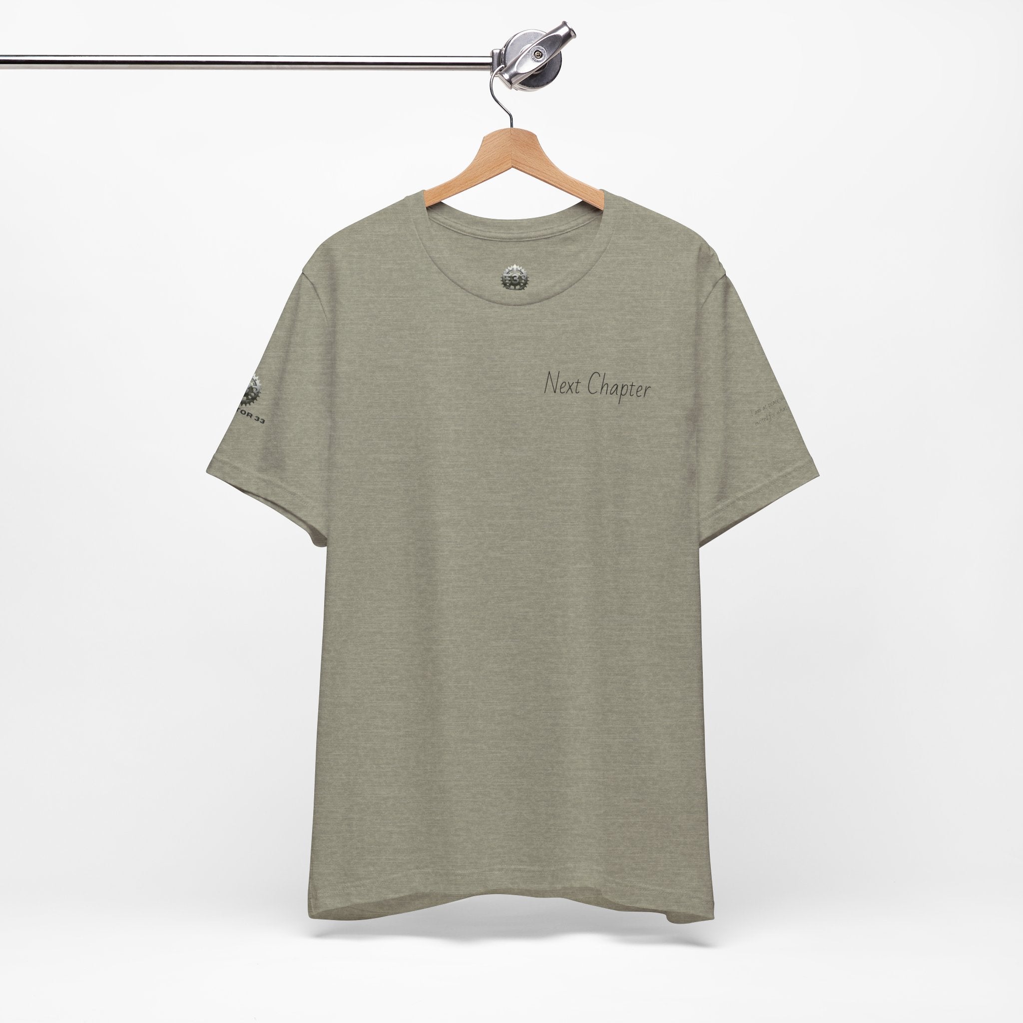 Next Chapter affirmation tee | Graphic open book back, inspirational sleeve text
