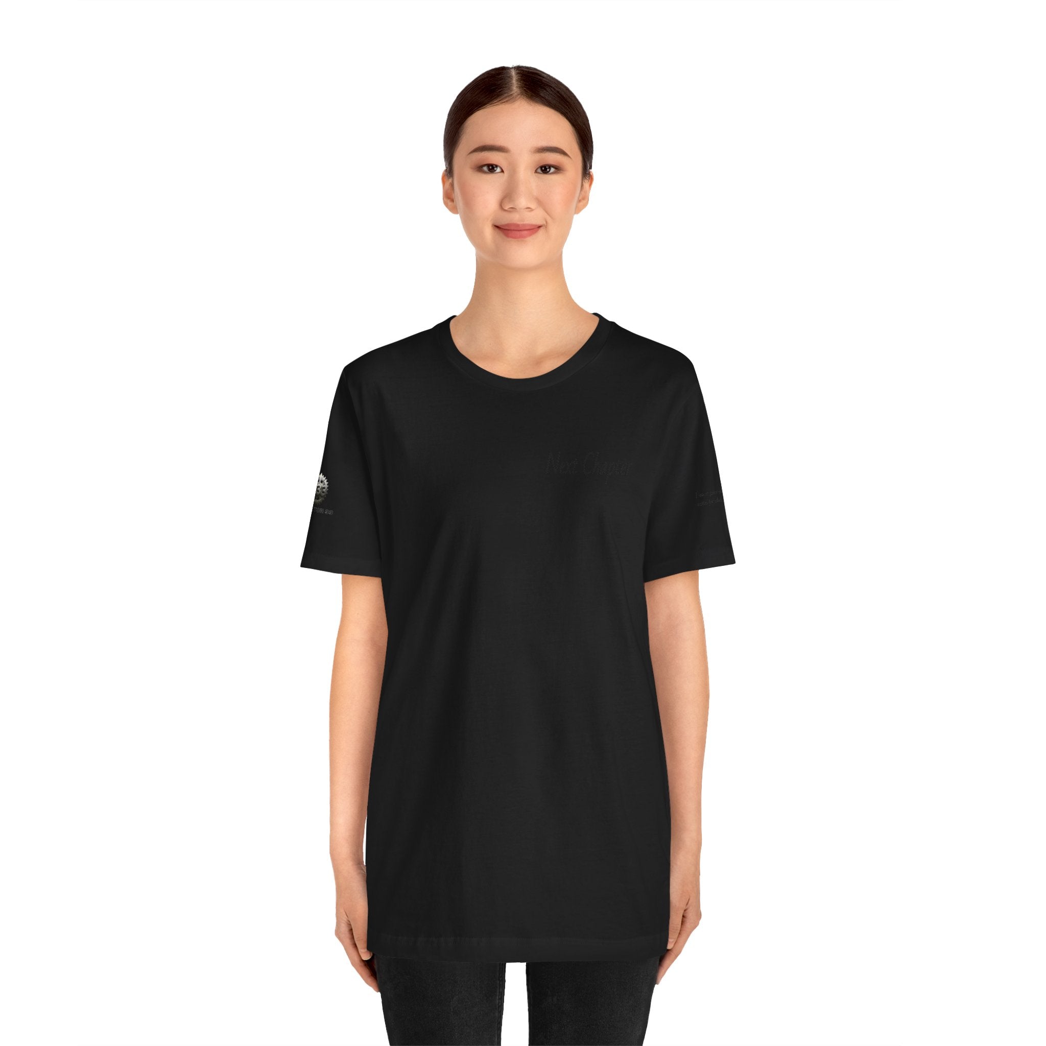 Next Chapter affirmation tee | Graphic open book back, inspirational sleeve text