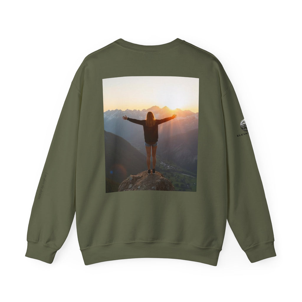 "View Point" Crewneck - Heavyweight Sleeve Print Sweatshirt