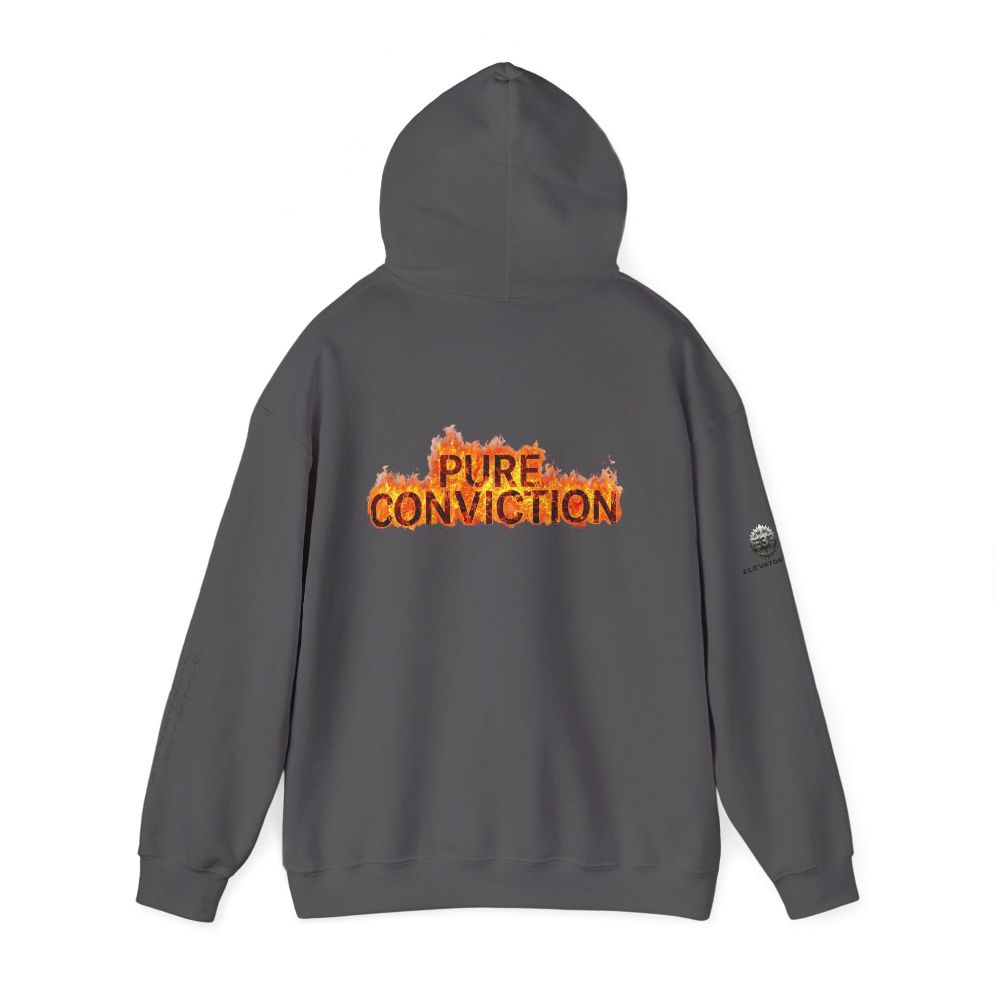 "Pure Conviction" Hoodie  - Sleeve Print Affirmation
