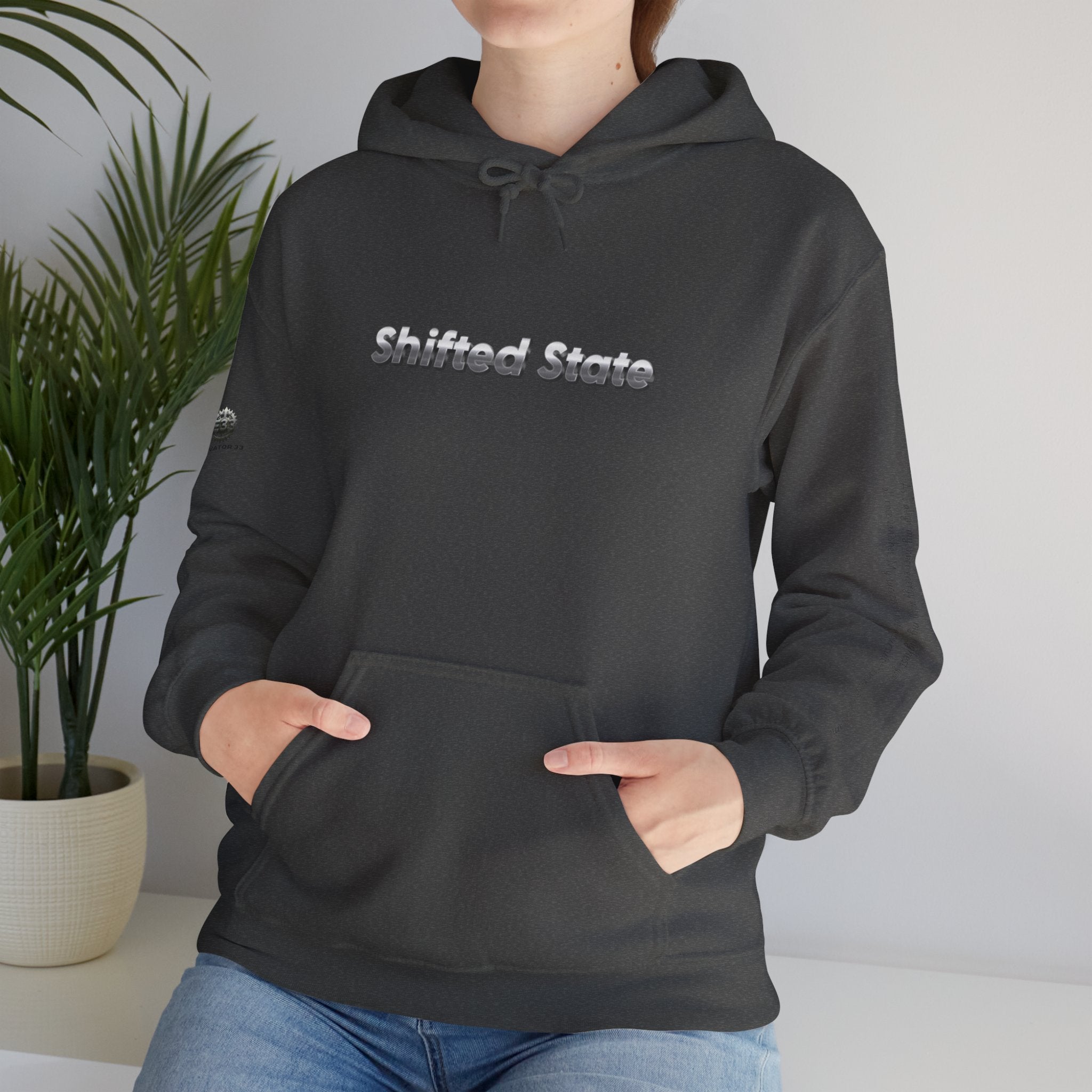 “Shifted State” Hoodie- Sleeve Print Affirmation