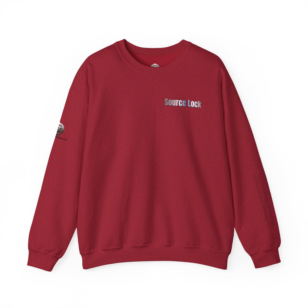 “Source Lock” Crewneck Sweatshirt- Sleeve Print Affirmation