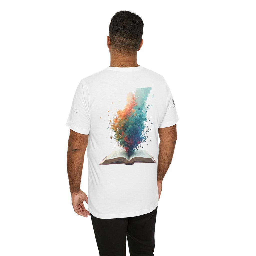 Next Chapter affirmation tee | Graphic open book back, inspirational sleeve text
