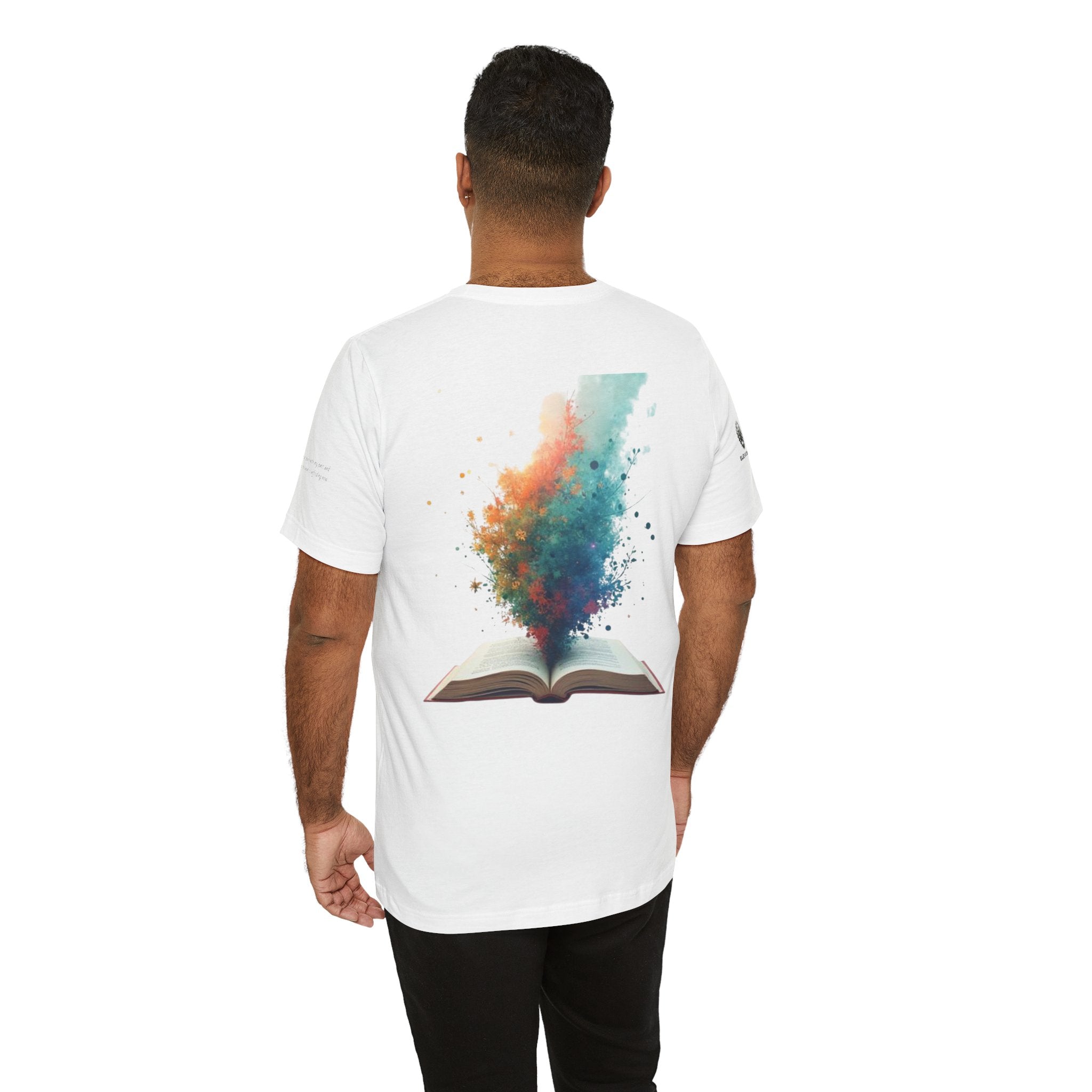 Next Chapter affirmation tee | Graphic open book back, inspirational sleeve text