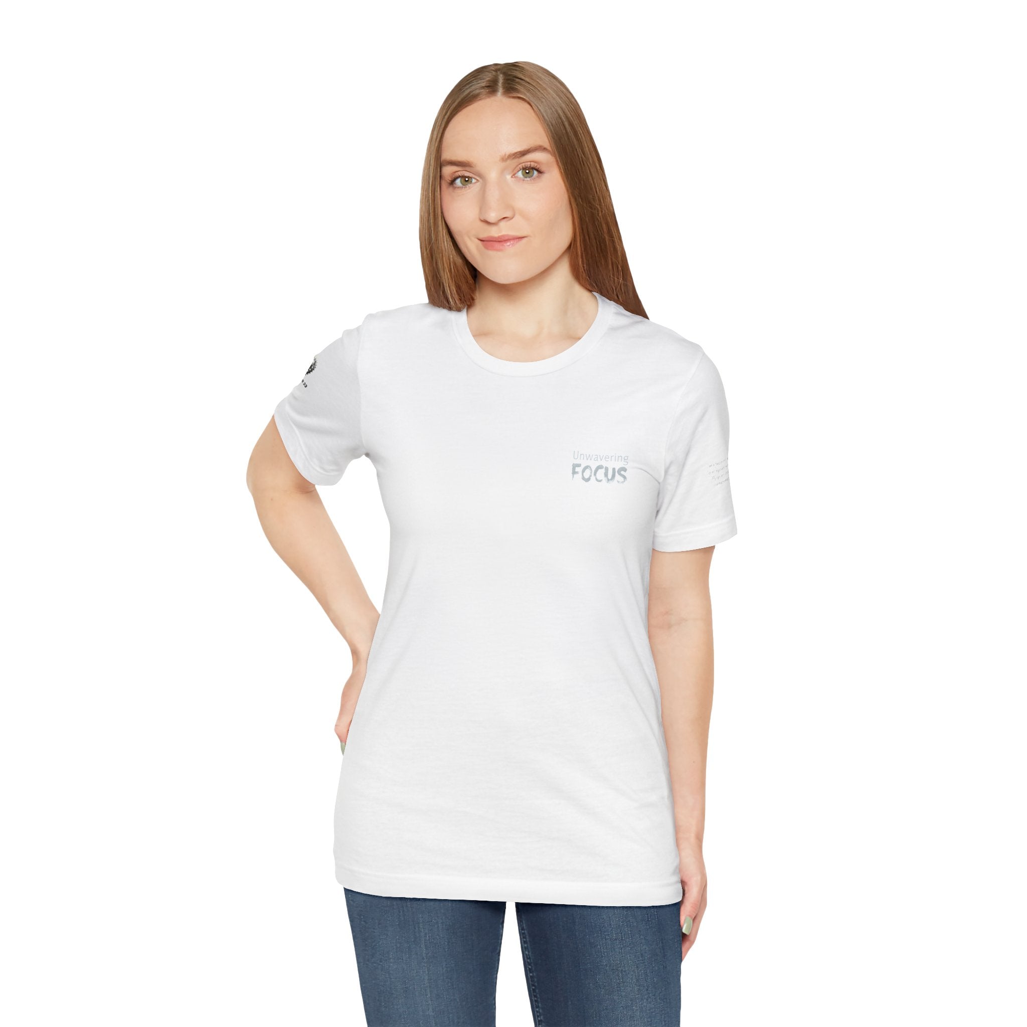 Unwavering Focus Tee — Affirmation Sleeve Graphic T-Shirt