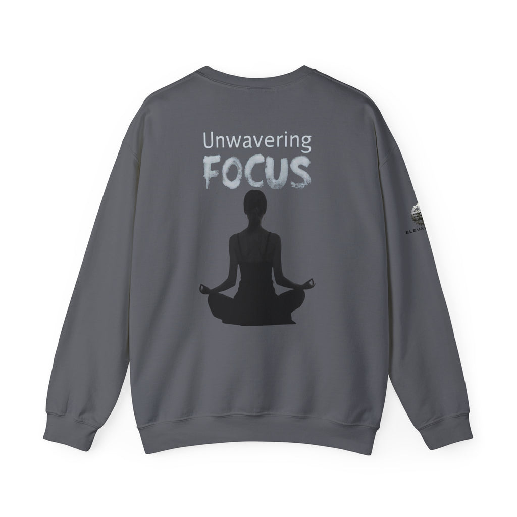 “Unwavering Focus” Crewneck Sweatshirt- Sleeve Print Affirmation