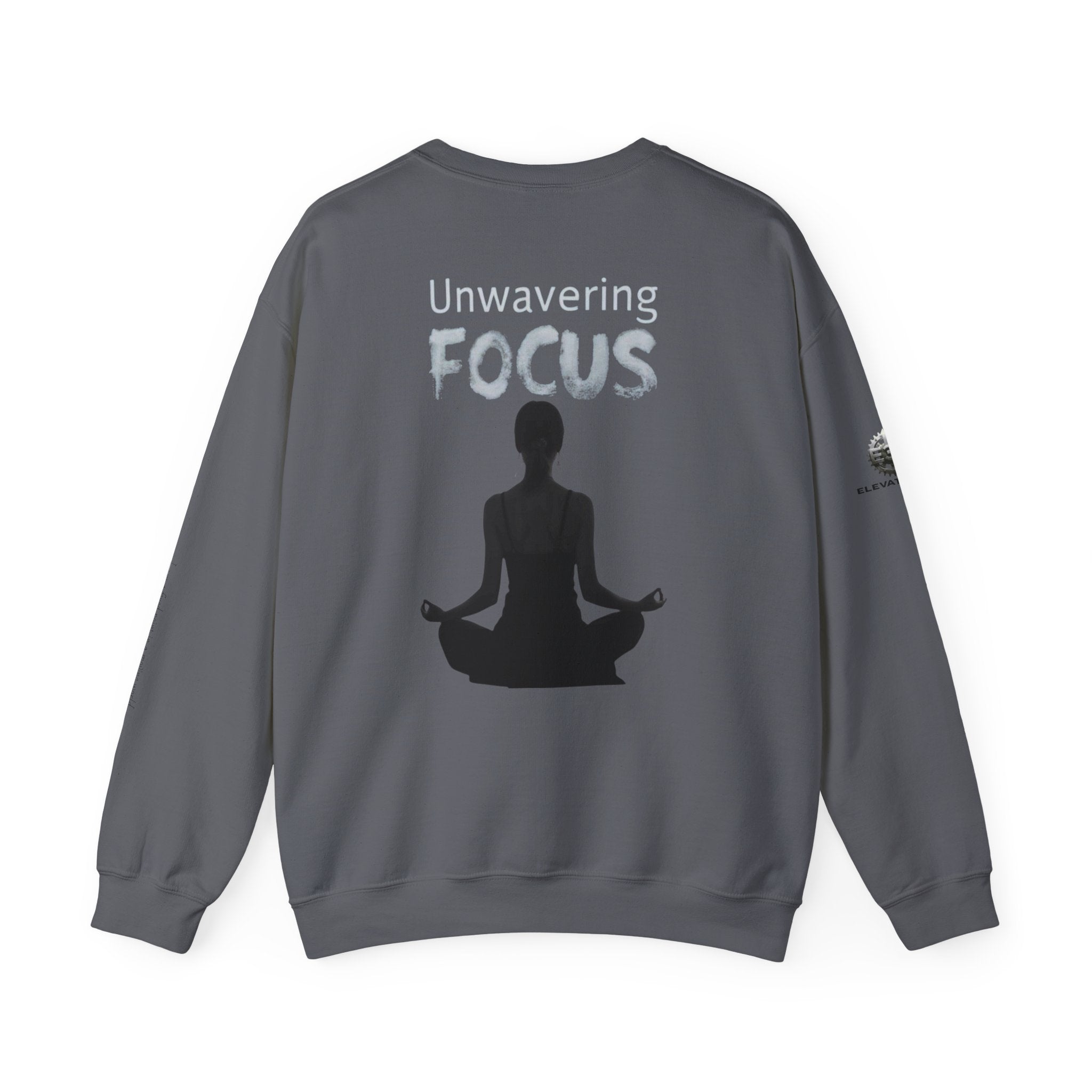 “Unwavering Focus” Crewneck Sweatshirt- Sleeve Print Affirmation