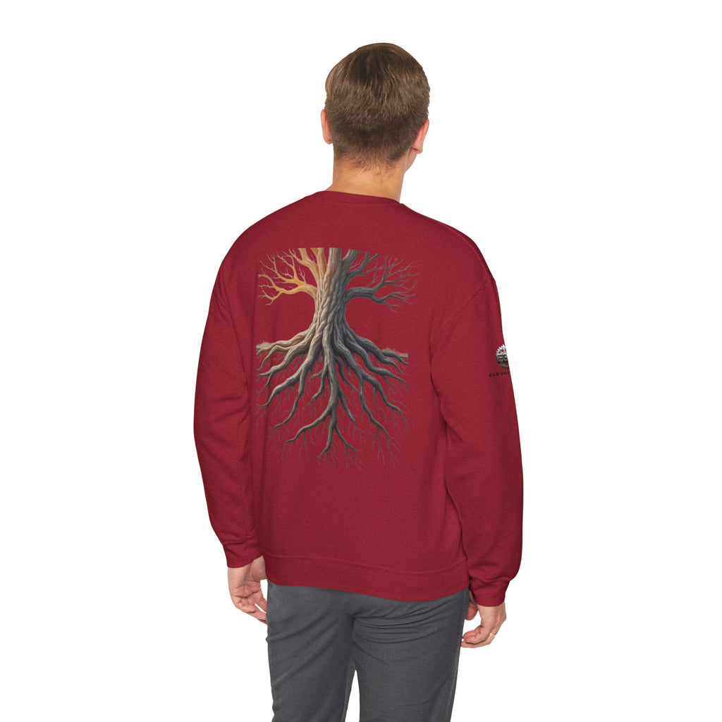 "Solid Roots" Crewneck - Heavyweight Sleeve Print Sweatshirt