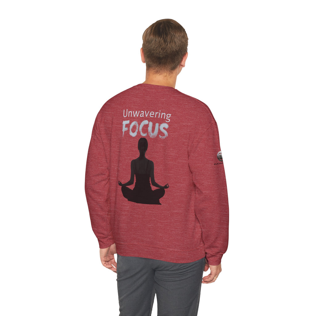 “Unwavering Focus” Crewneck Sweatshirt- Sleeve Print Affirmation