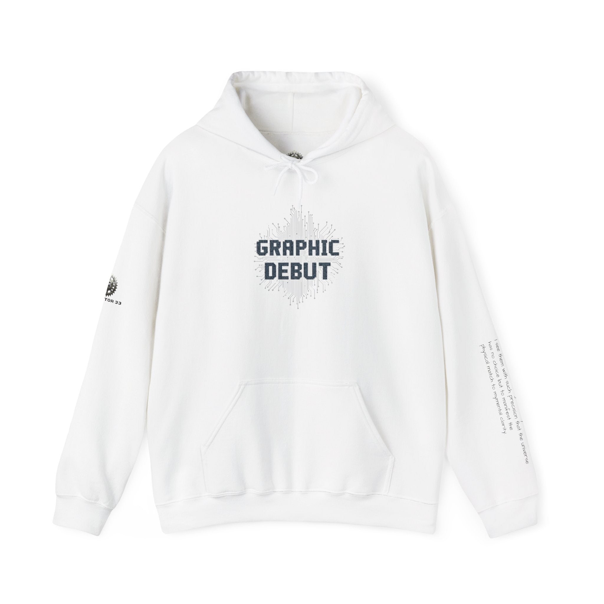“Graphic Debut” Hoodie- Sleeve Printed Affirmation