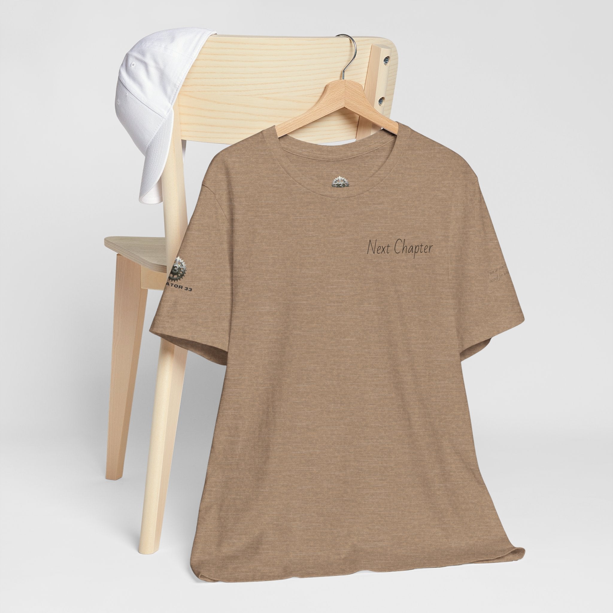 Next Chapter affirmation tee | Graphic open book back, inspirational sleeve text