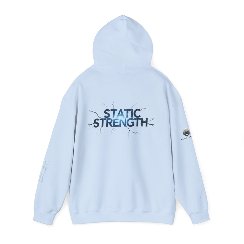 “Static Strength” Hoodie Sweatshirt- Sleeve Print Affirmation