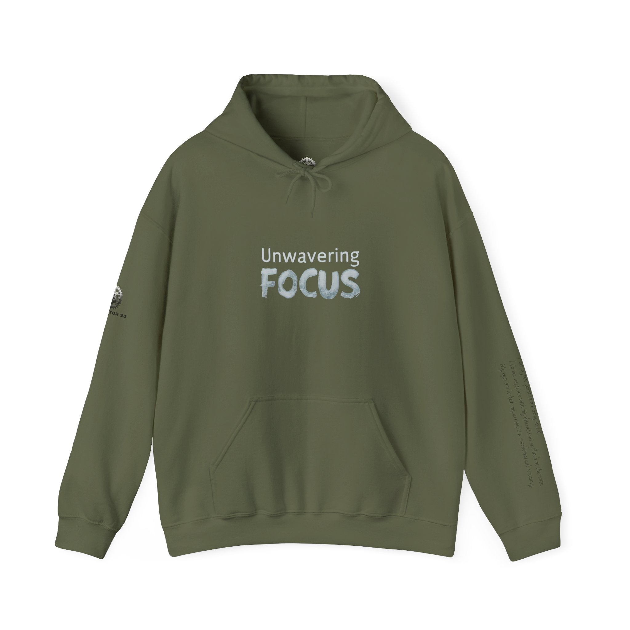 “Unwavering Focus” Hoodie- Sleeve Print Affirmation