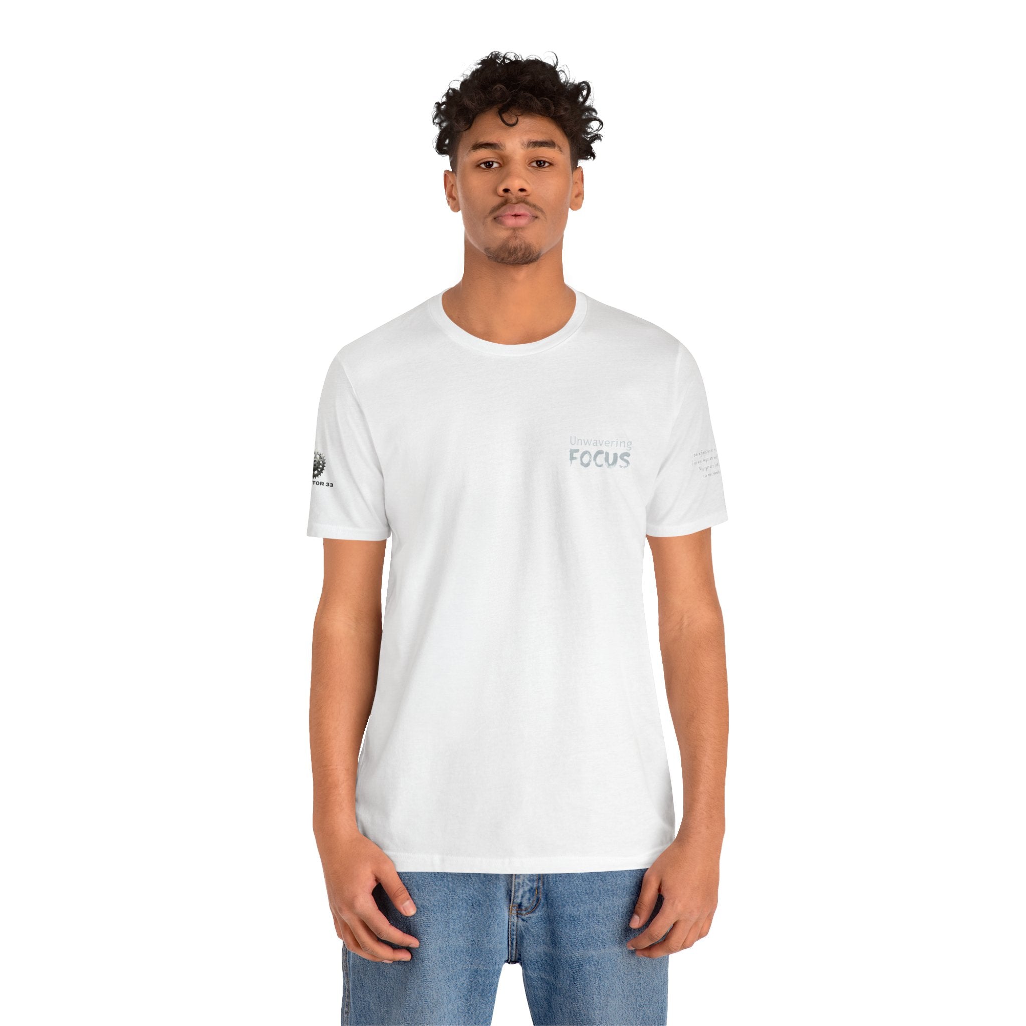 Unwavering Focus Tee — Affirmation Sleeve Graphic T-Shirt