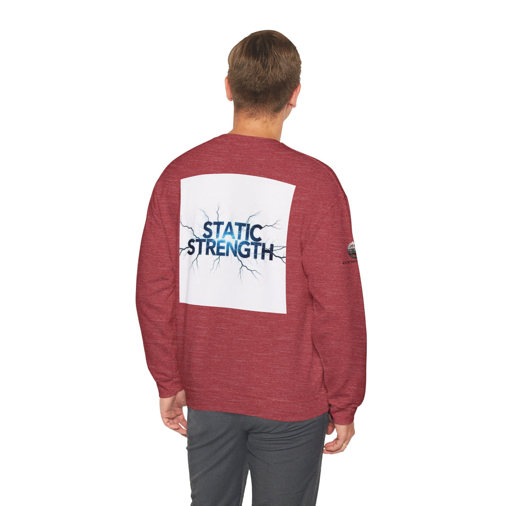 “Static Strength” Crewneck Sweatshirt- Sleeve Print Affirmation