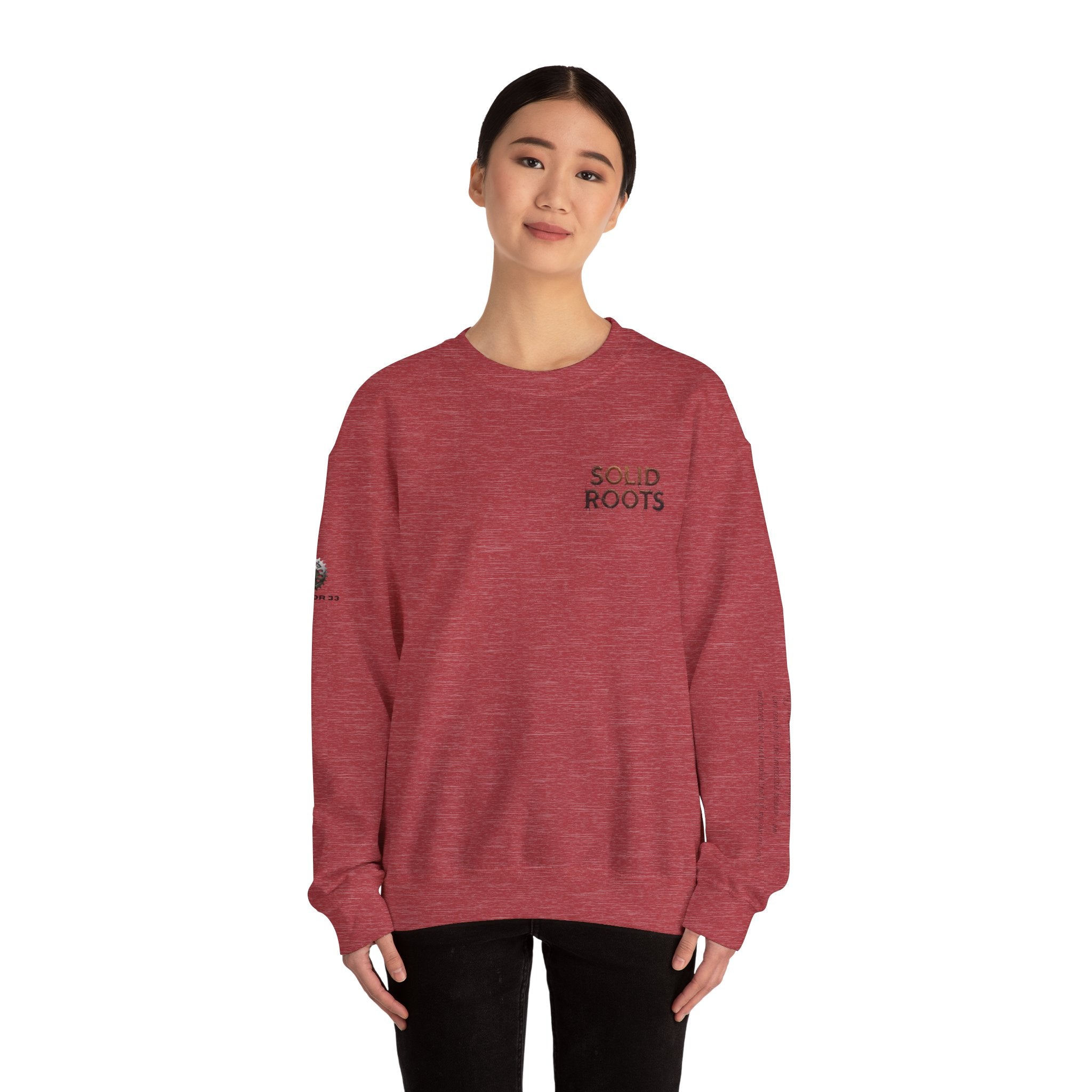 "Solid Roots" Crewneck - Heavyweight Sleeve Print Sweatshirt