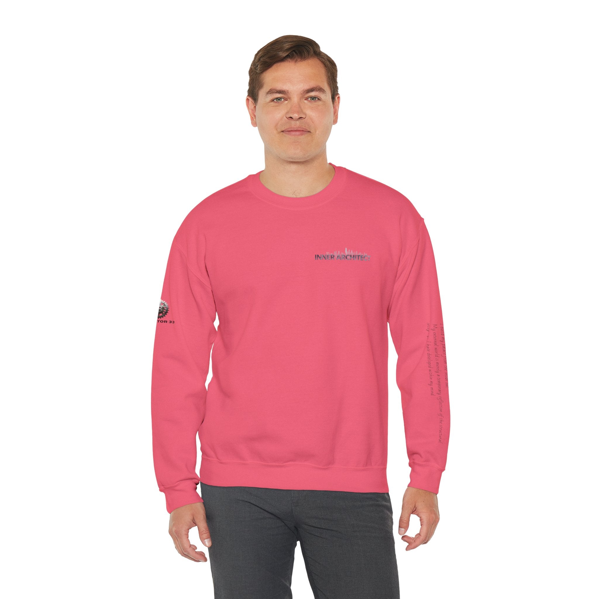 "Inner Architect" Crewneck Sweatshirt- Sleeve Printed Affirmation