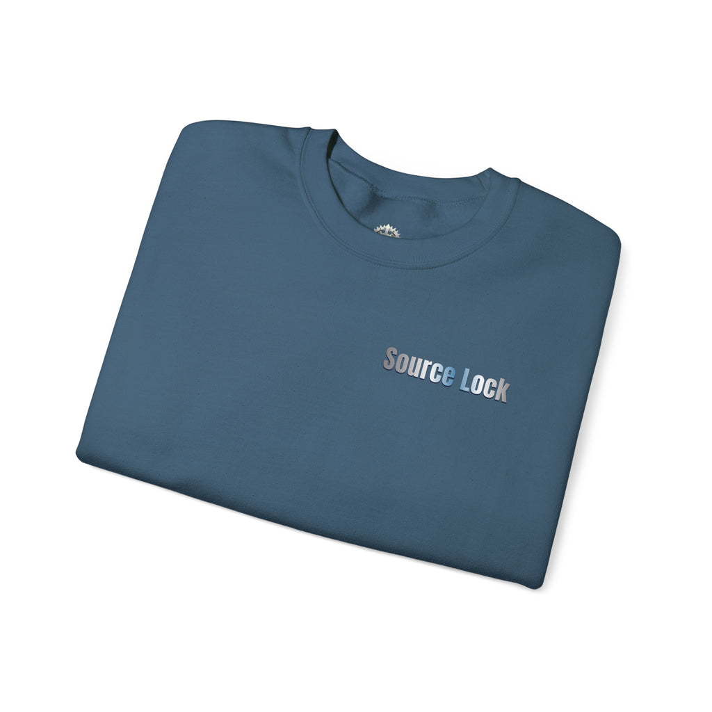 “Source Lock” Crewneck Sweatshirt- Sleeve Print Affirmation