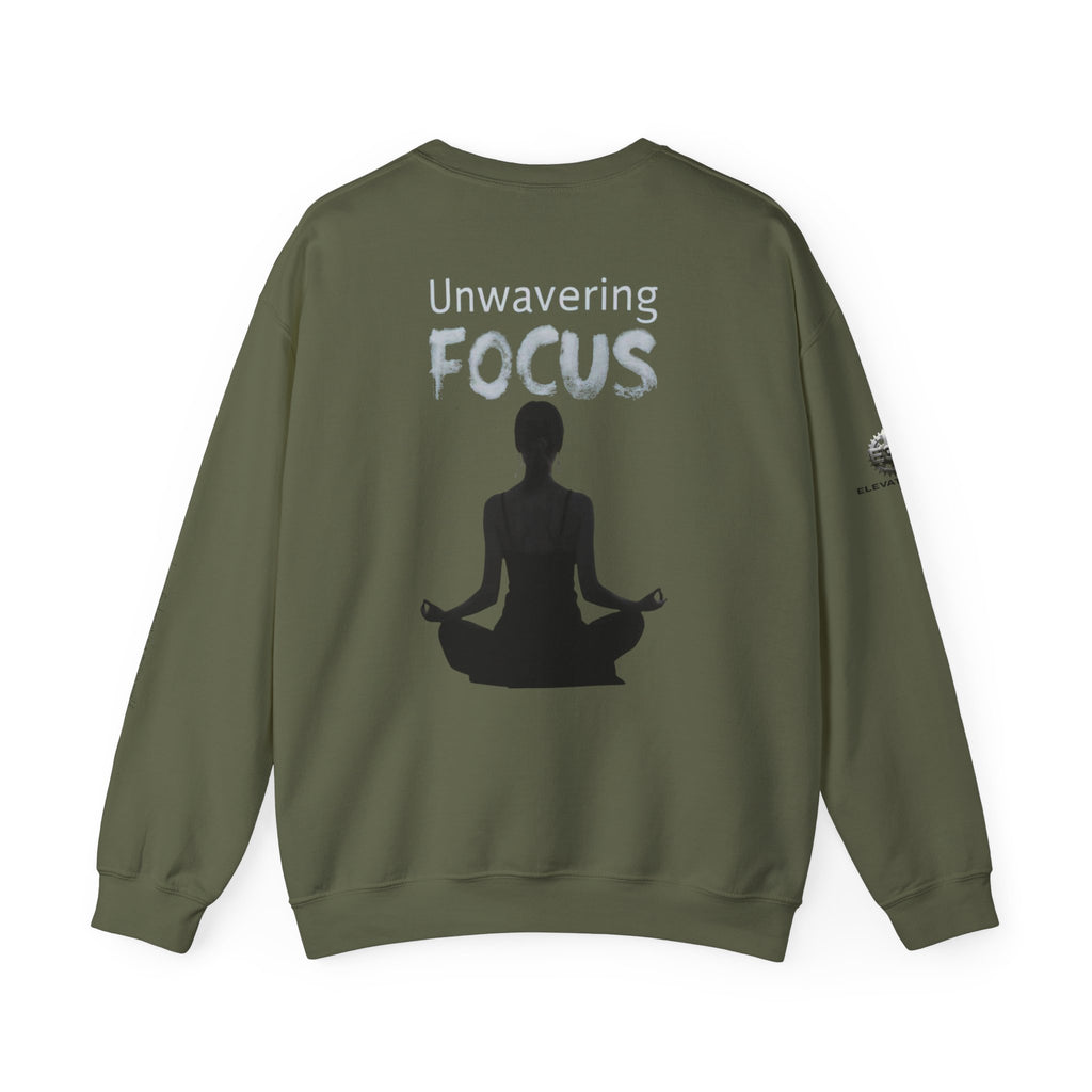“Unwavering Focus” Crewneck Sweatshirt- Sleeve Print Affirmation