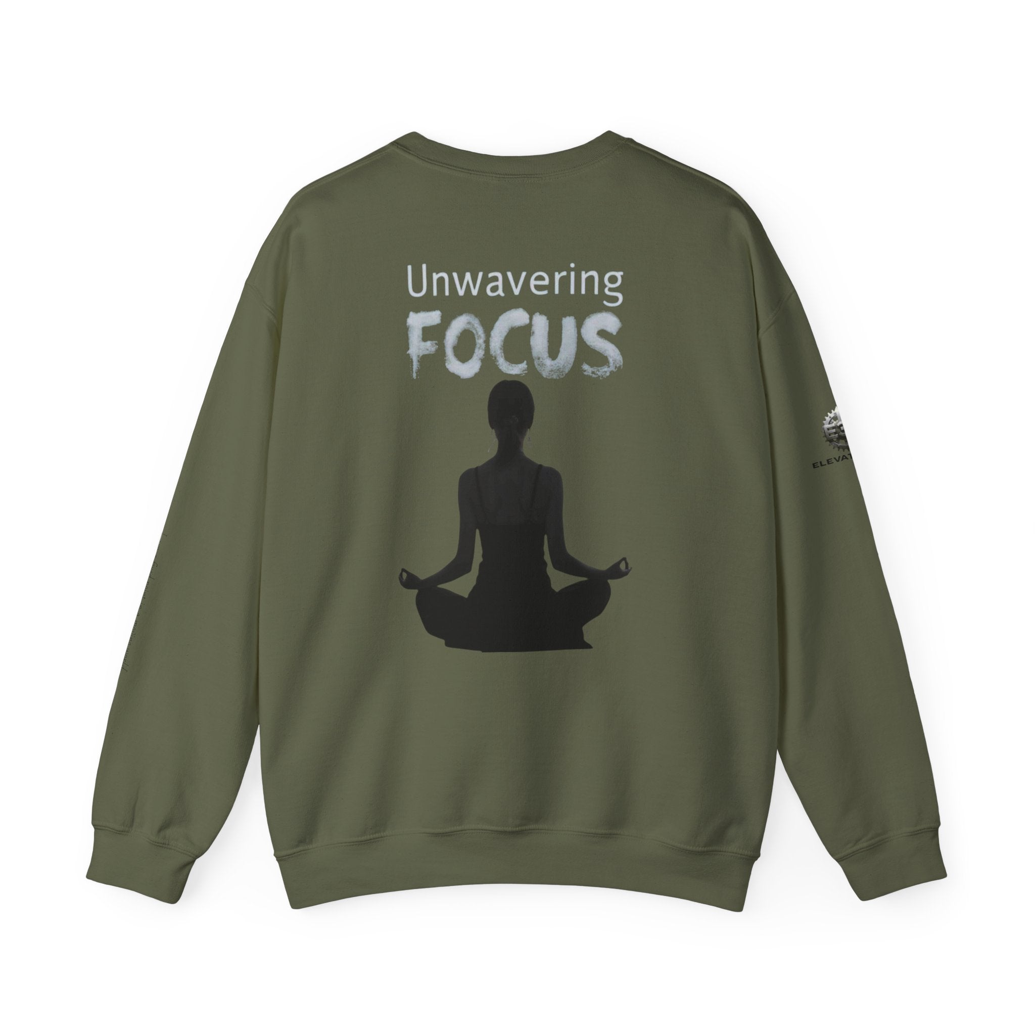 “Unwavering Focus” Crewneck Sweatshirt- Sleeve Print Affirmation