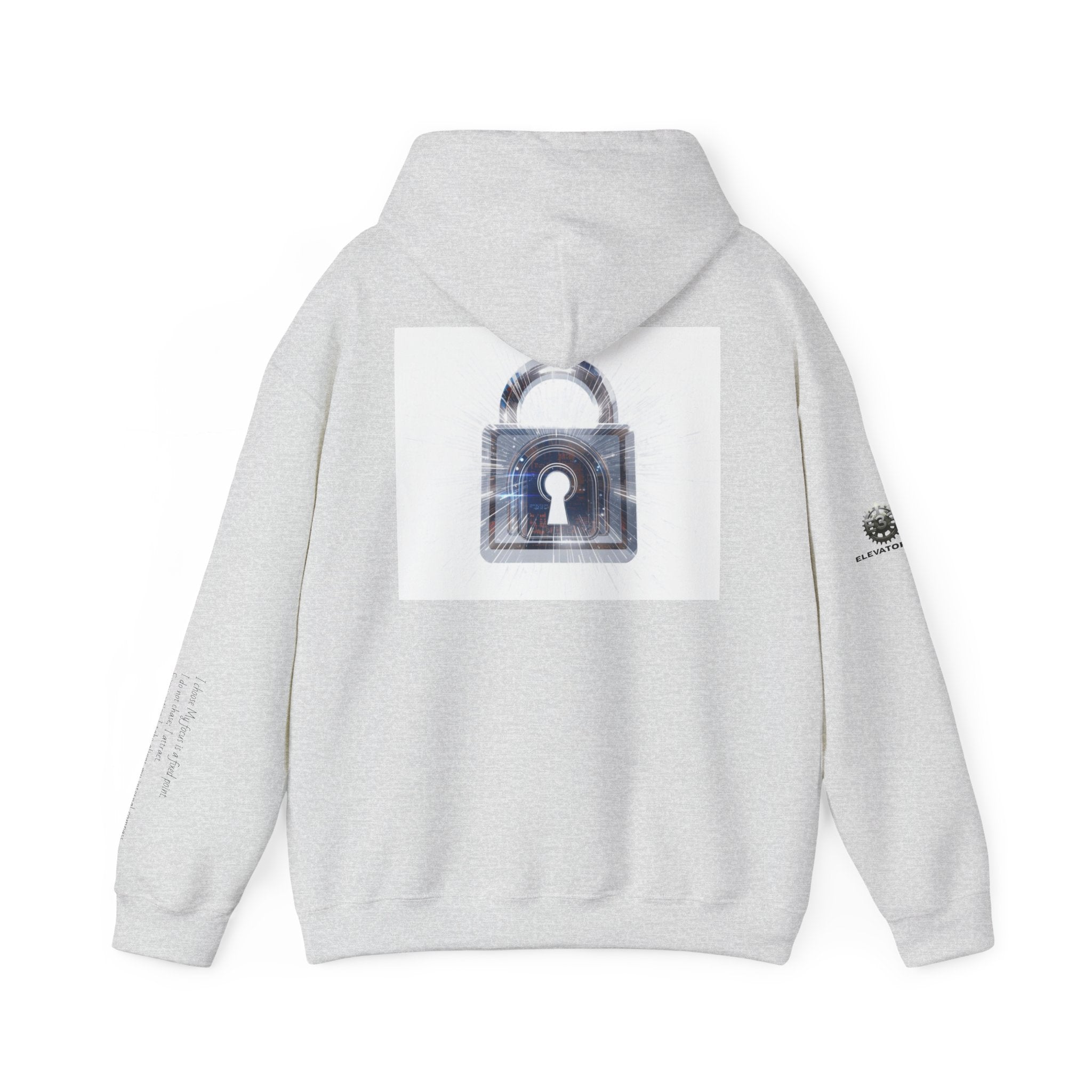 “Source Lock” Hoodie Sweatshirt- Sleeve Print Affirmation