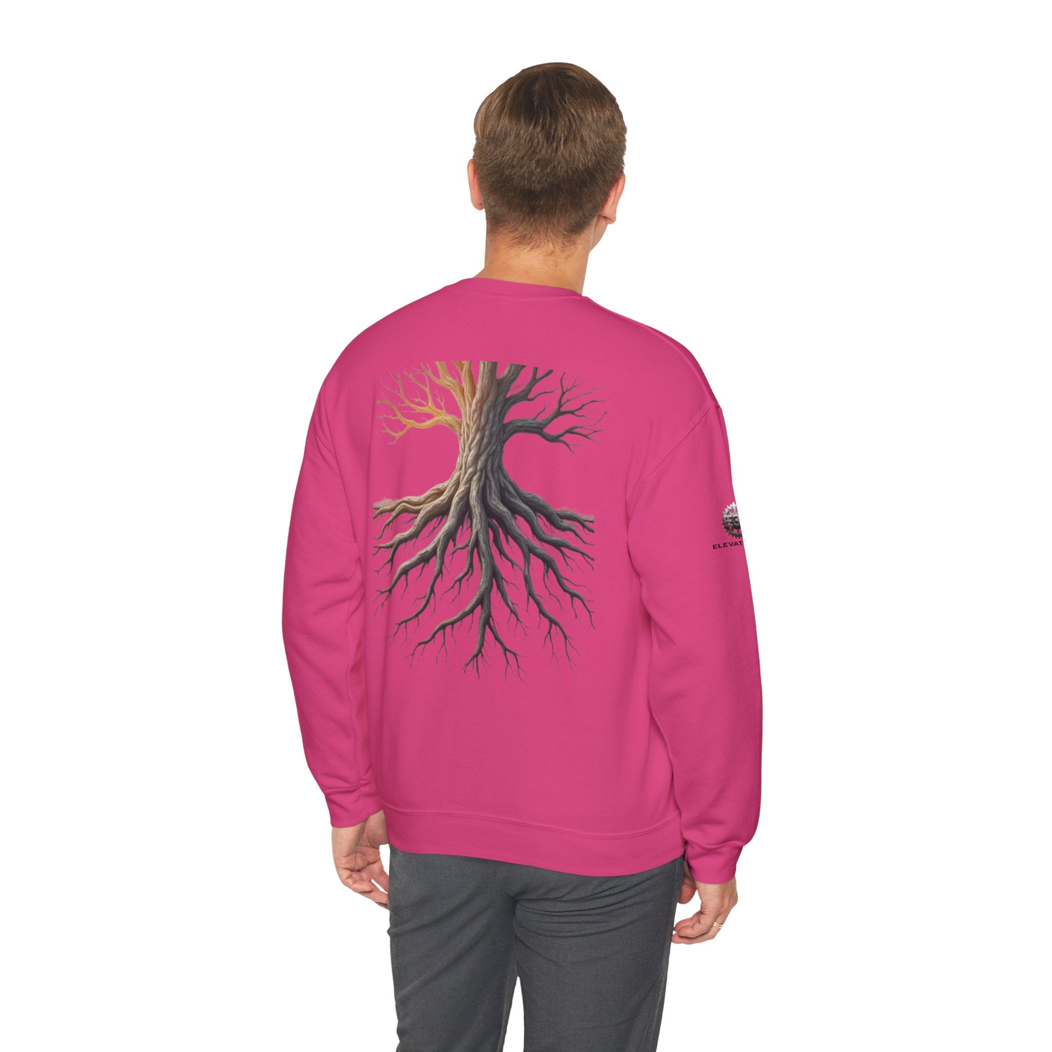 "Solid Roots" Crewneck - Heavyweight Sleeve Print Sweatshirt