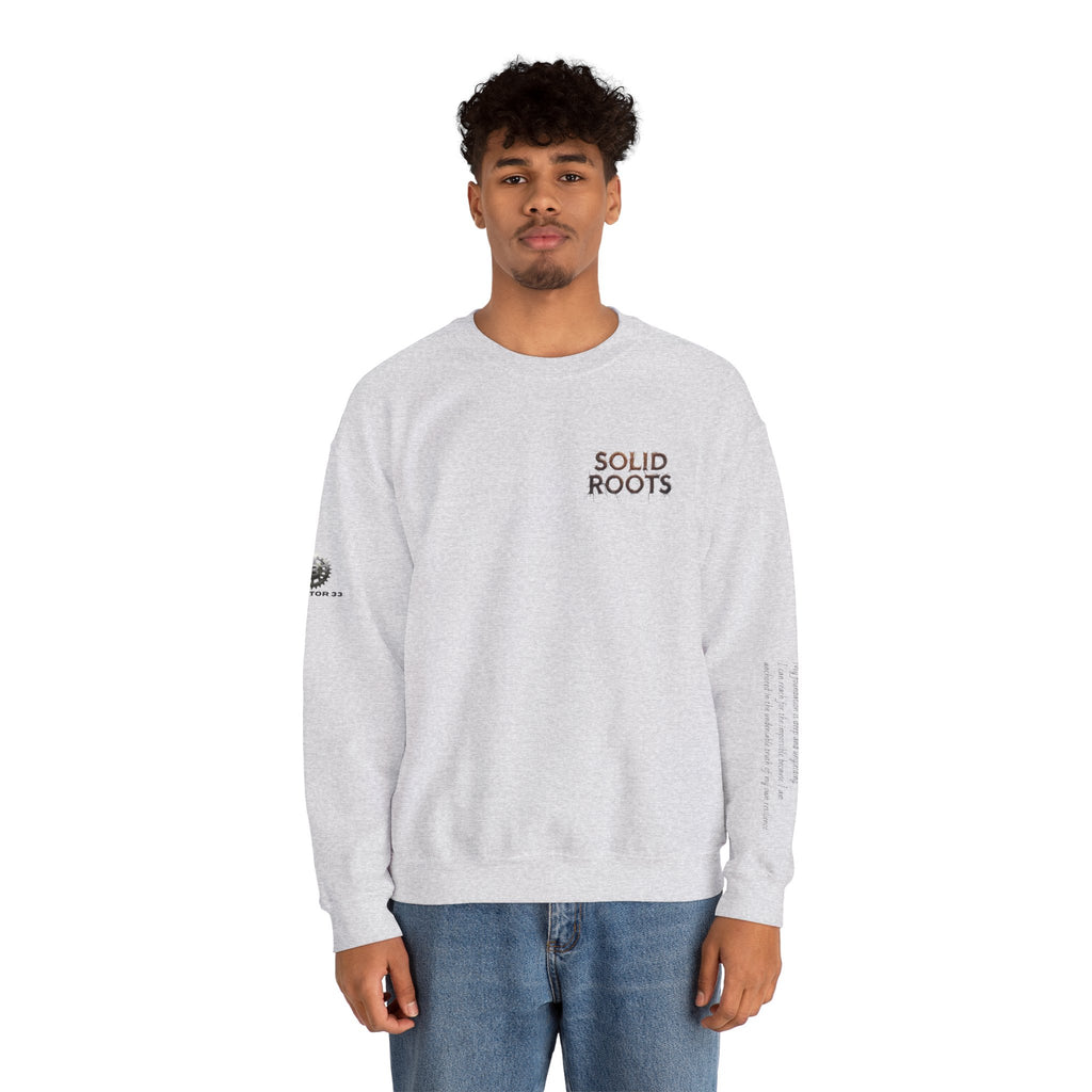"Solid Roots" Crewneck - Heavyweight Sleeve Print Sweatshirt