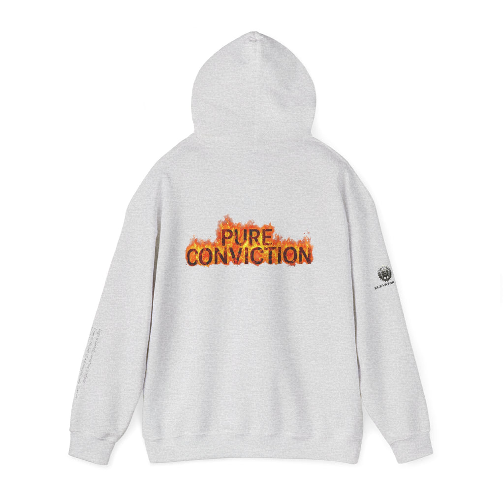 "Pure Conviction" Hoodie  - Sleeve Print Affirmation