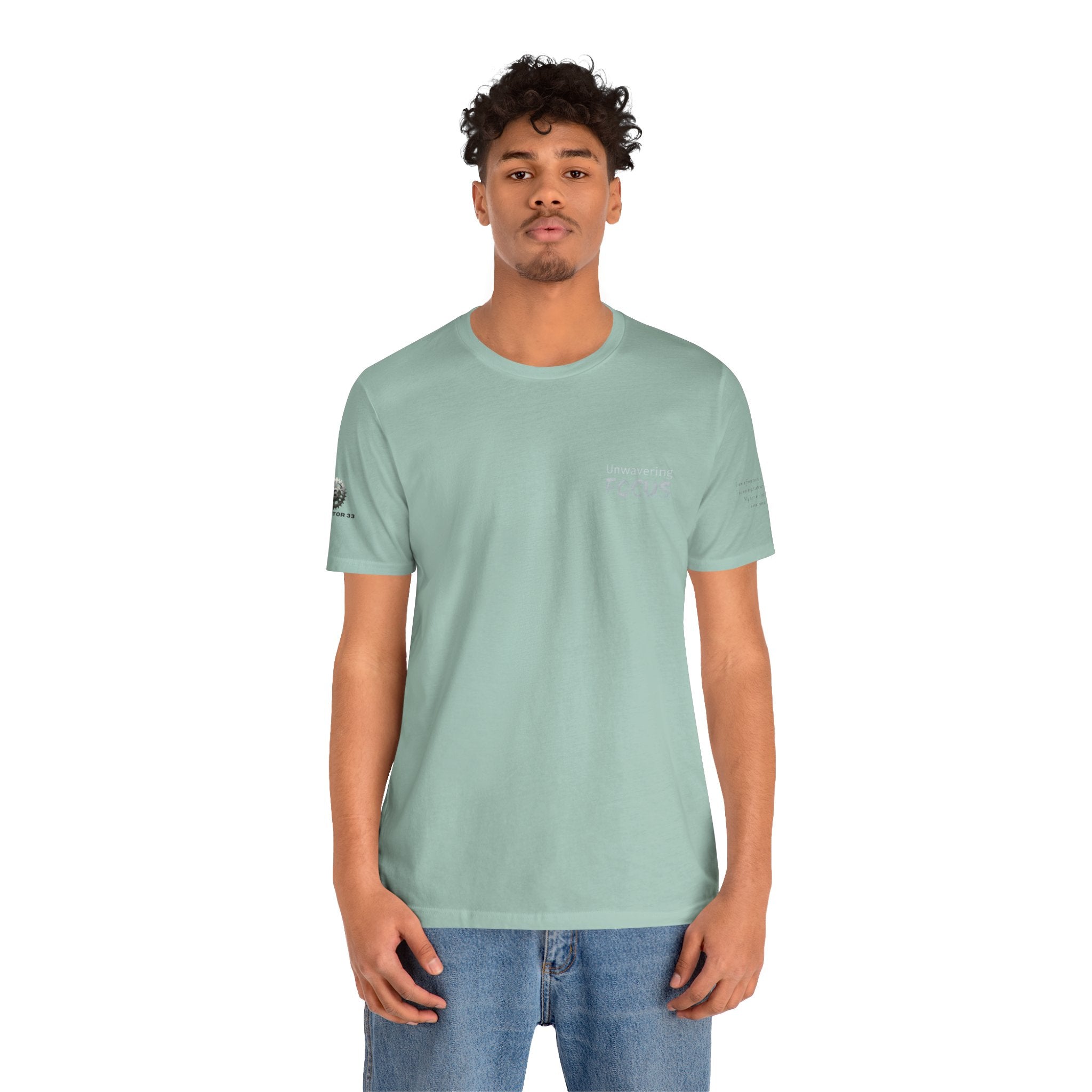 Unwavering Focus Tee — Affirmation Sleeve Graphic T-Shirt
