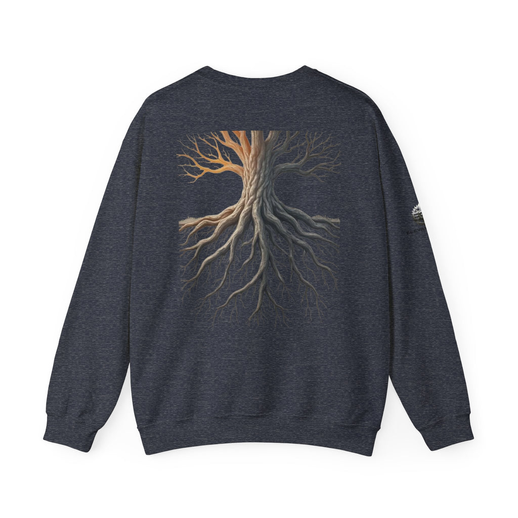 "Solid Roots" Crewneck - Heavyweight Sleeve Print Sweatshirt