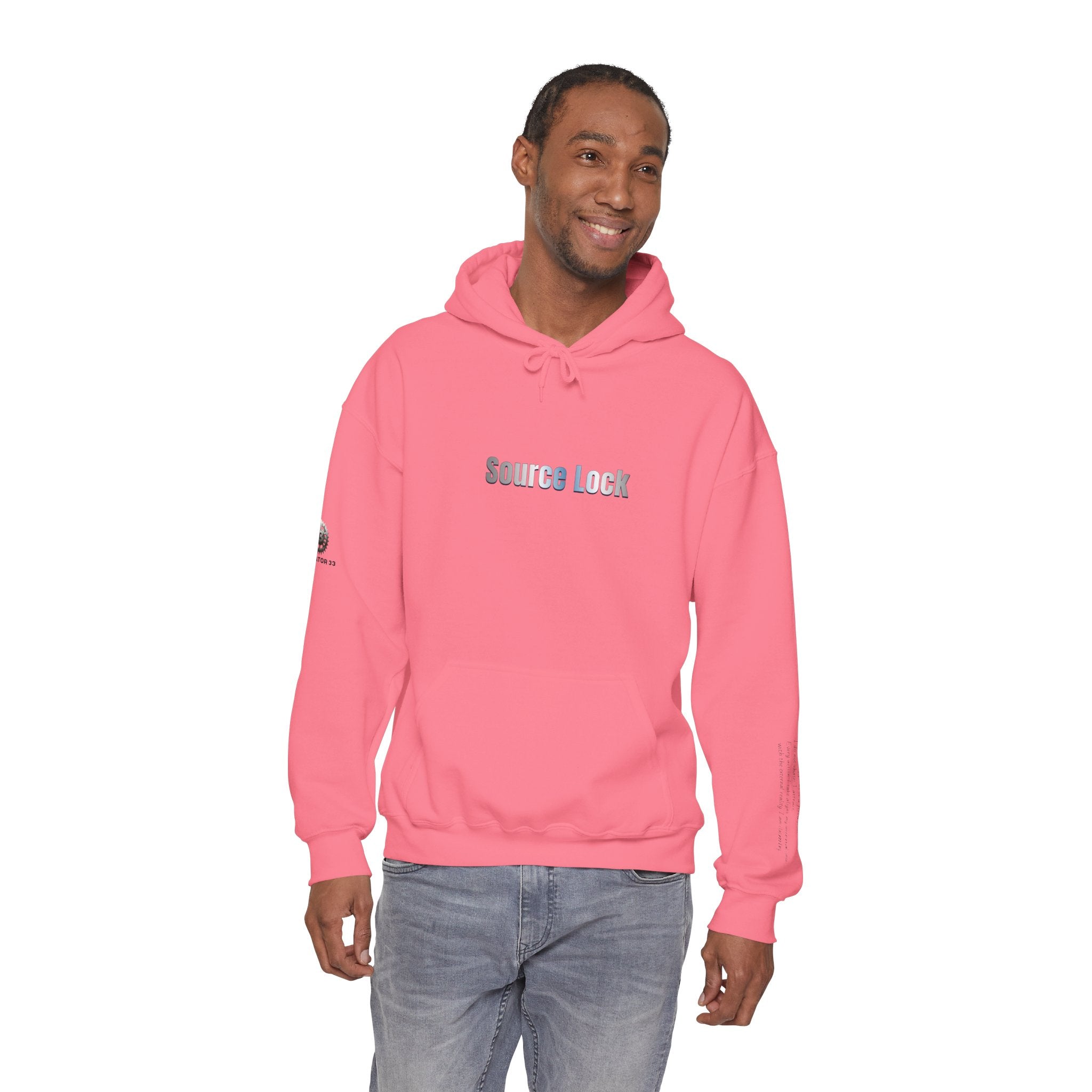 “Source Lock” Hoodie Sweatshirt- Sleeve Print Affirmation
